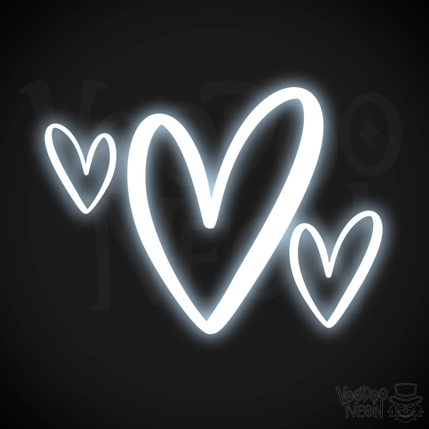 Neon Love Heart - Love Heart Neon Sign - LED Wall Art - Color Cool White