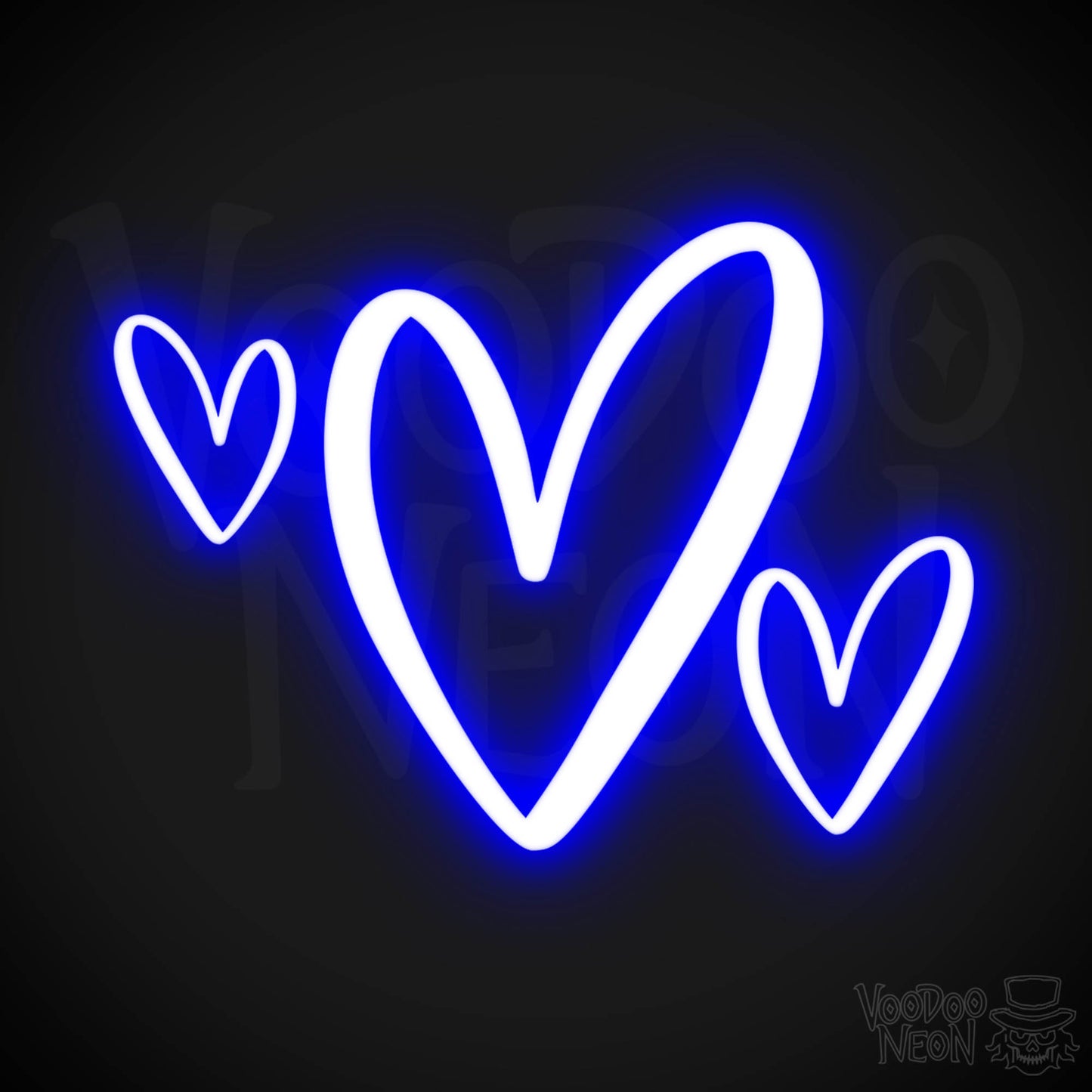 Neon Love Heart - Love Heart Neon Sign - LED Wall Art - Color Dark Blue