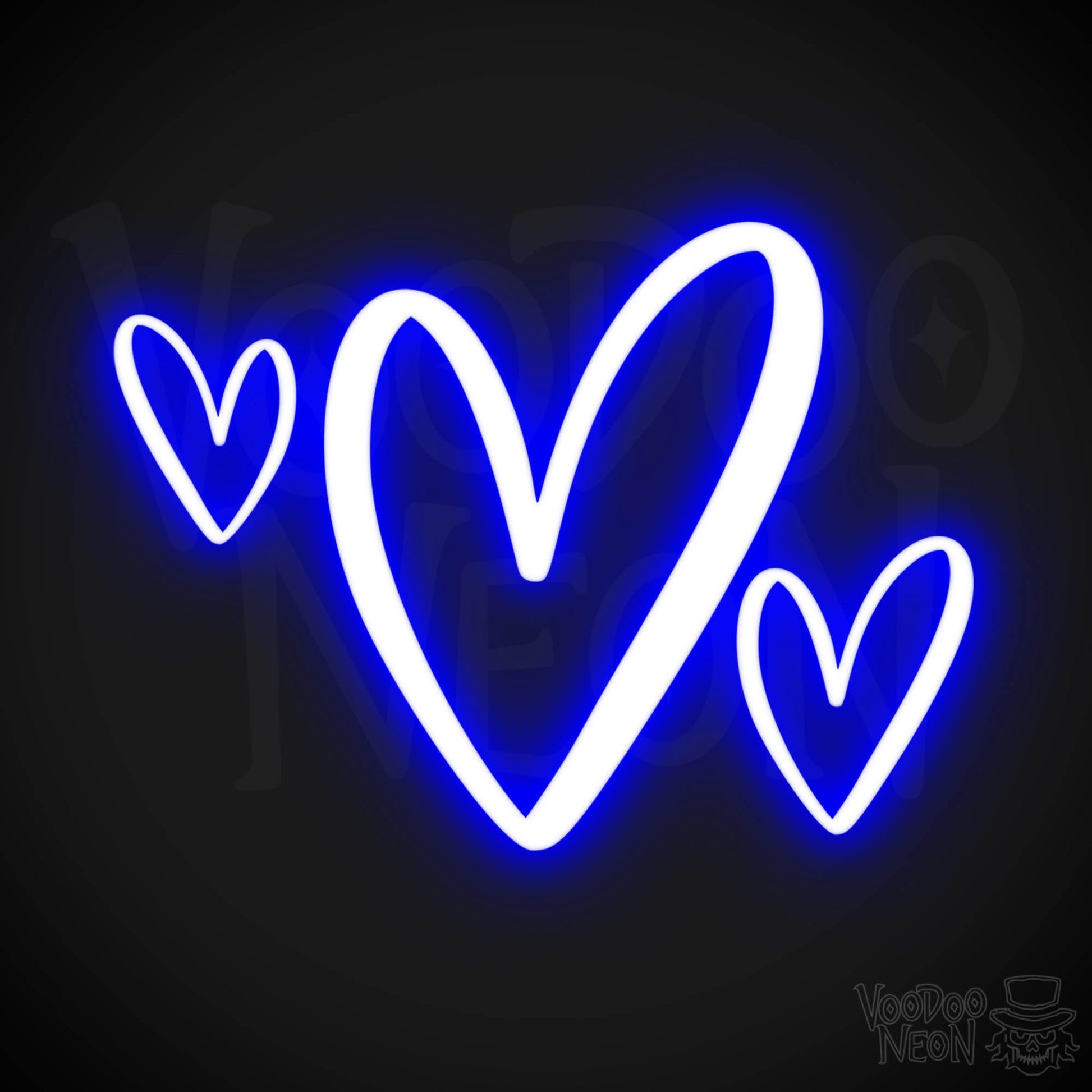 Neon Love Heart - Love Heart Neon Sign - LED Wall Art - Color Dark Blue