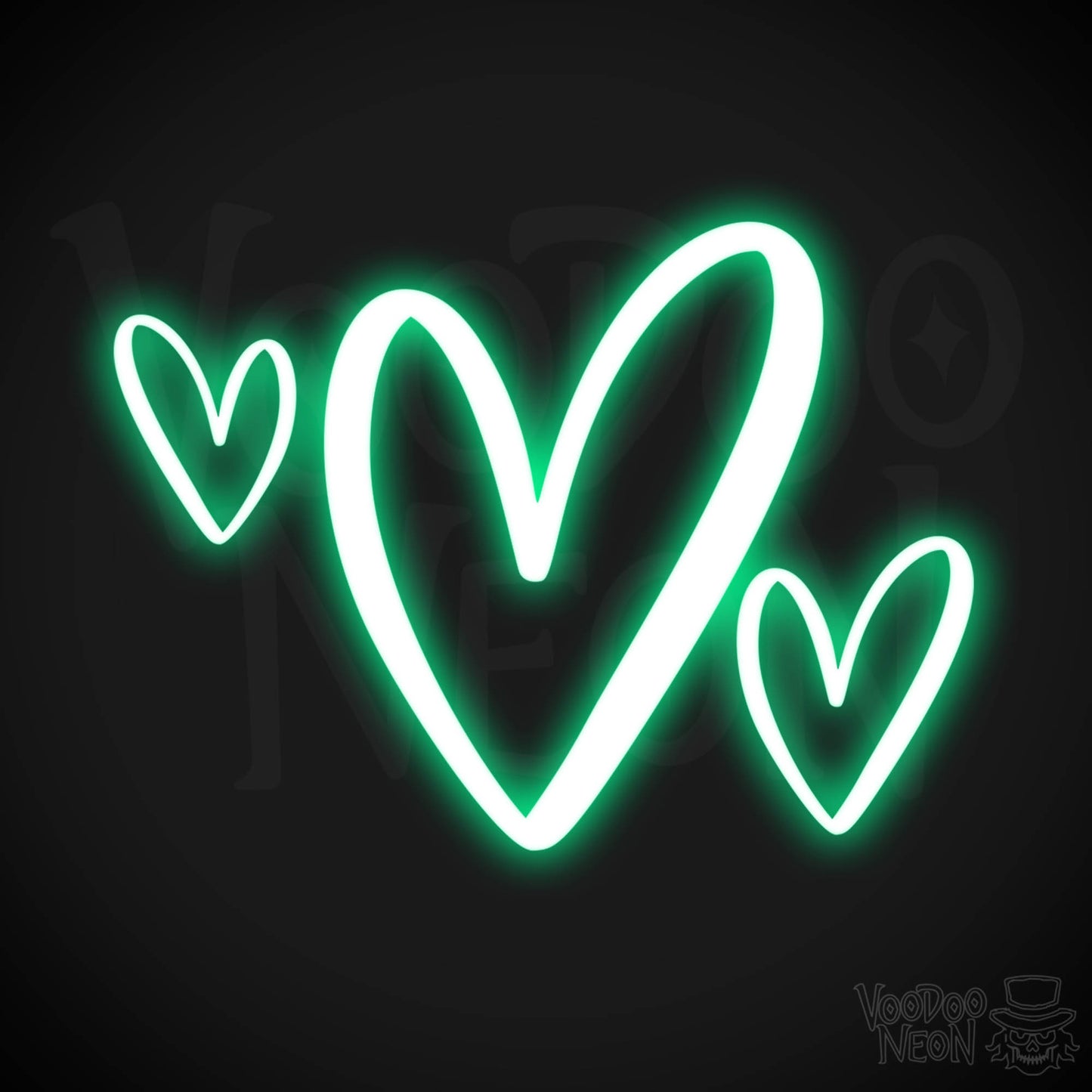 Neon Love Heart - Love Heart Neon Sign - LED Wall Art - Color Green