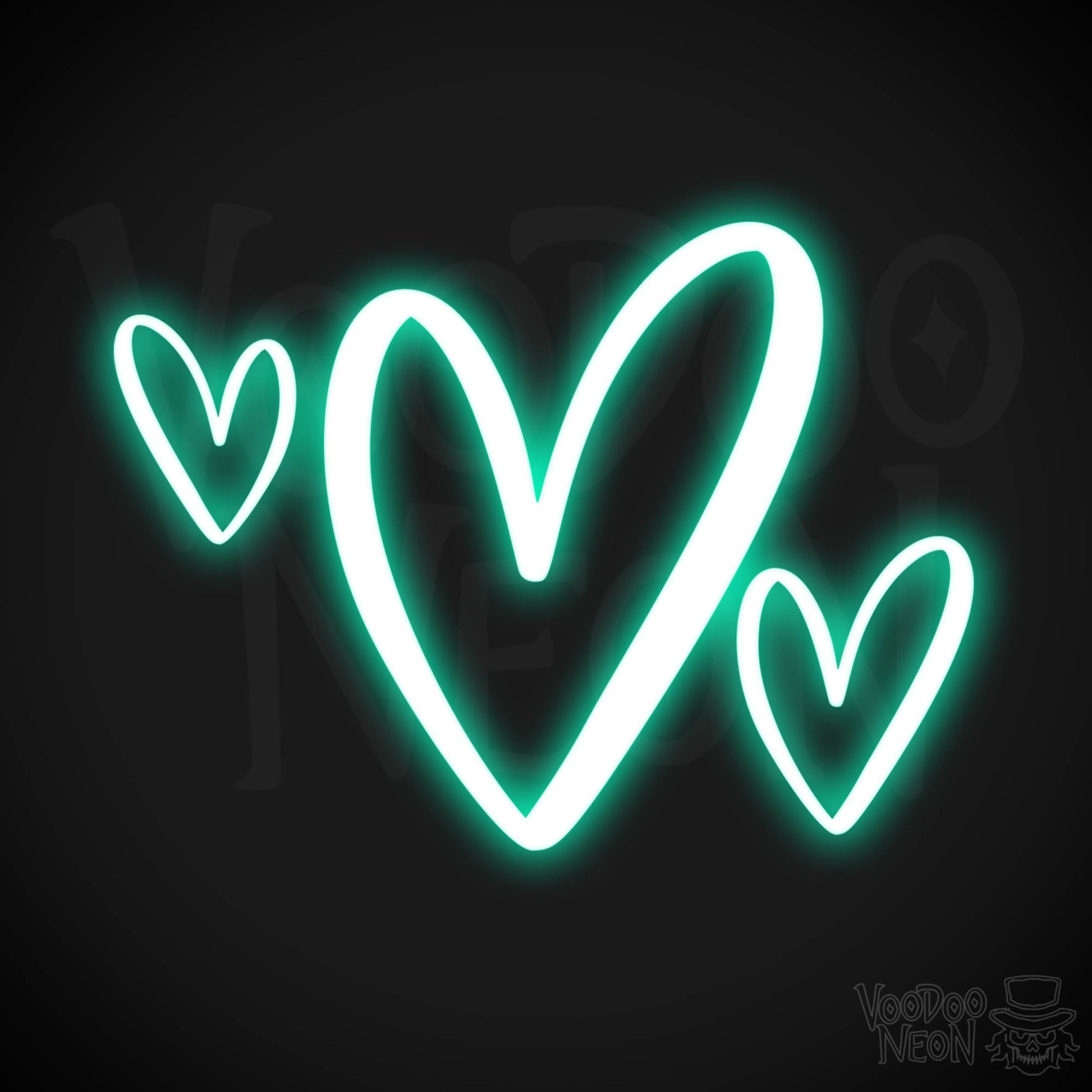 Neon Love Heart - Love Heart Neon Sign - LED Wall Art - Color Light Green
