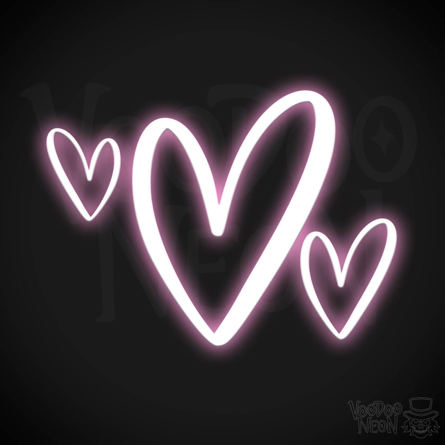 Neon Love Heart - Love Heart Neon Sign - LED Wall Art - Color Light Pink