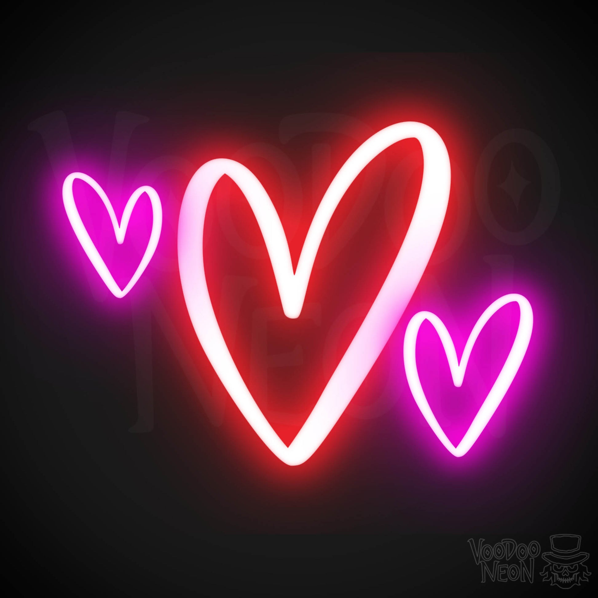 Neon Love Heart - Love Heart Neon Sign - LED Wall Art - Color Multi-Color