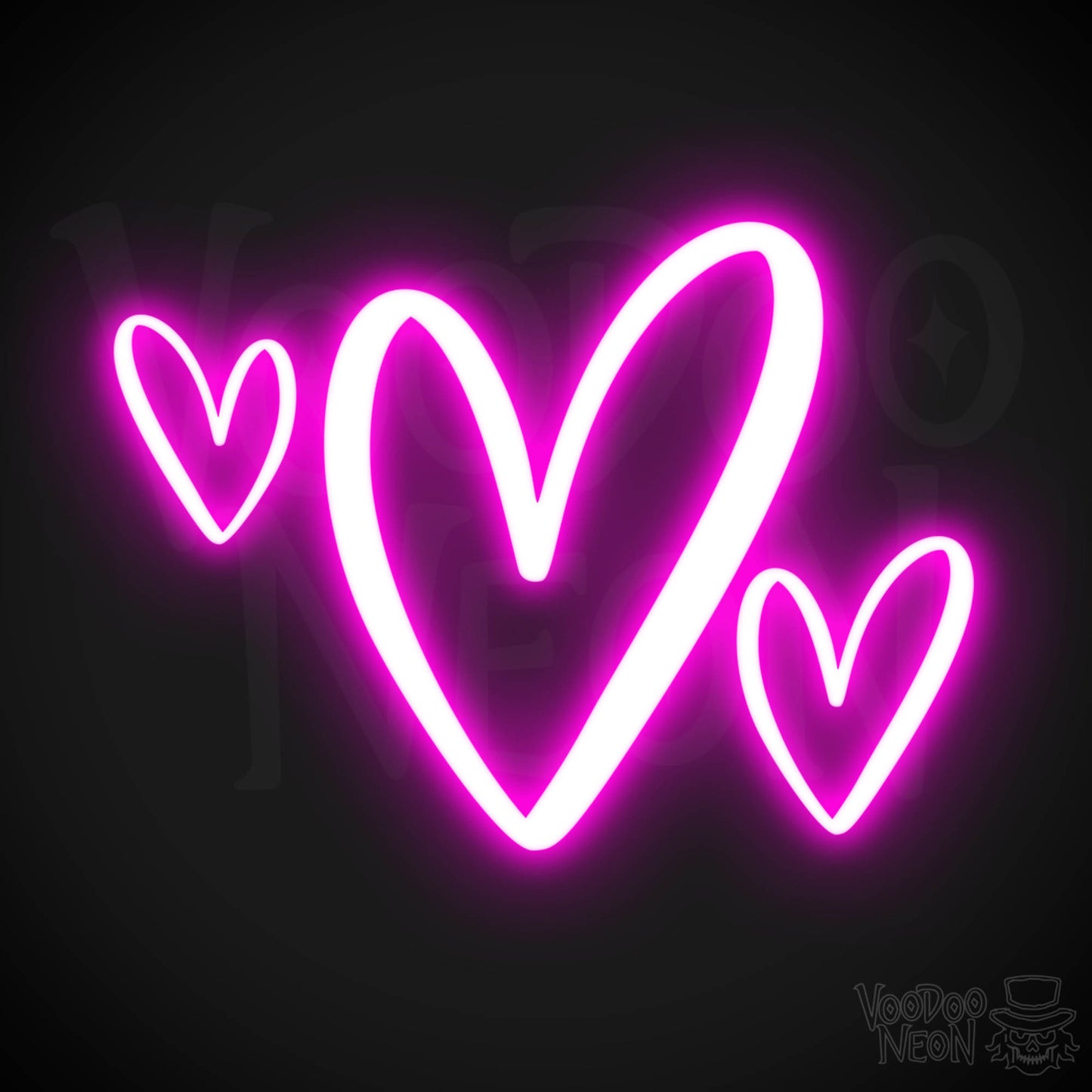 Neon Love Heart - Love Heart Neon Sign - LED Wall Art - Color Pink