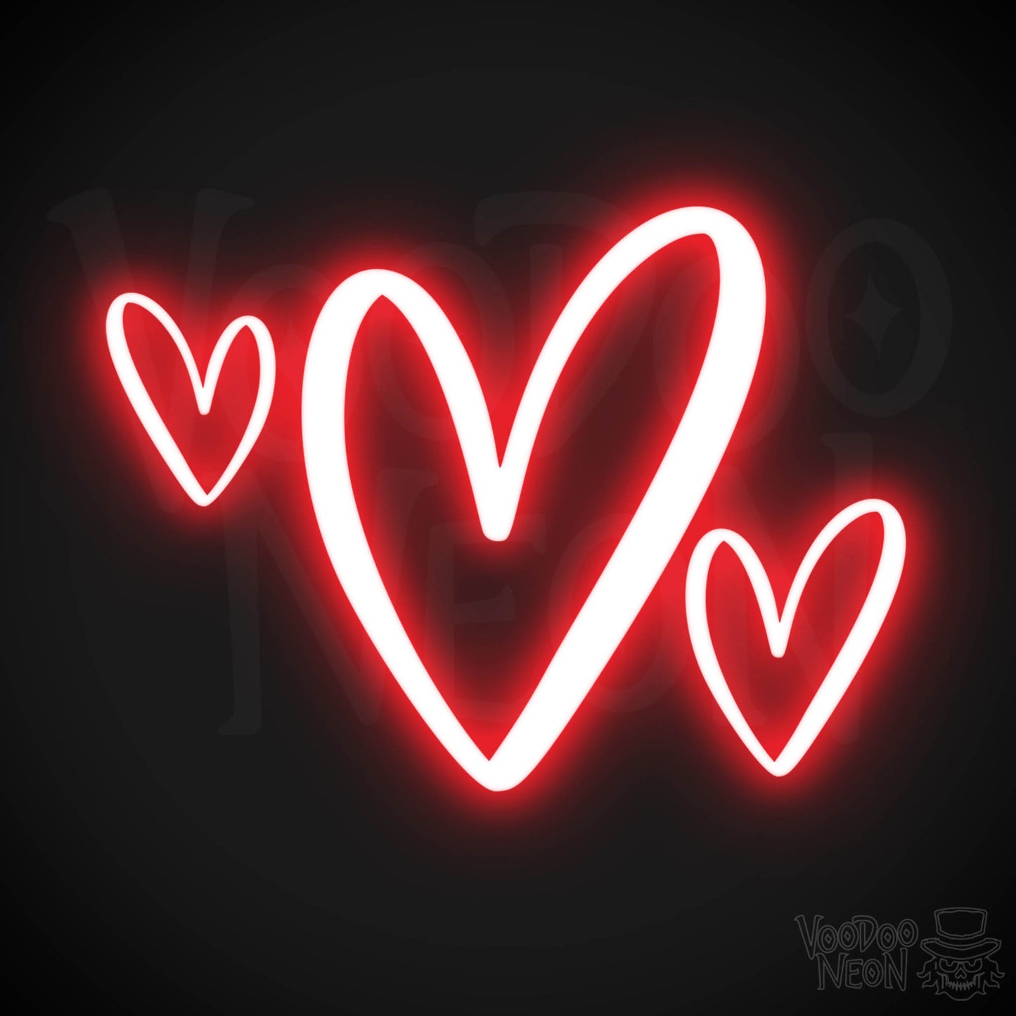 Neon Love Heart - Love Heart Neon Sign - LED Wall Art - Color Red