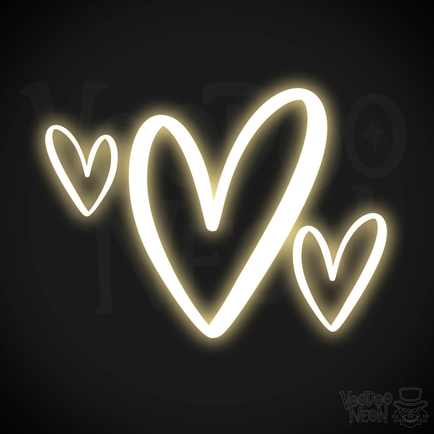 Neon Love Heart - Love Heart Neon Sign - LED Wall Art - Color Warm White