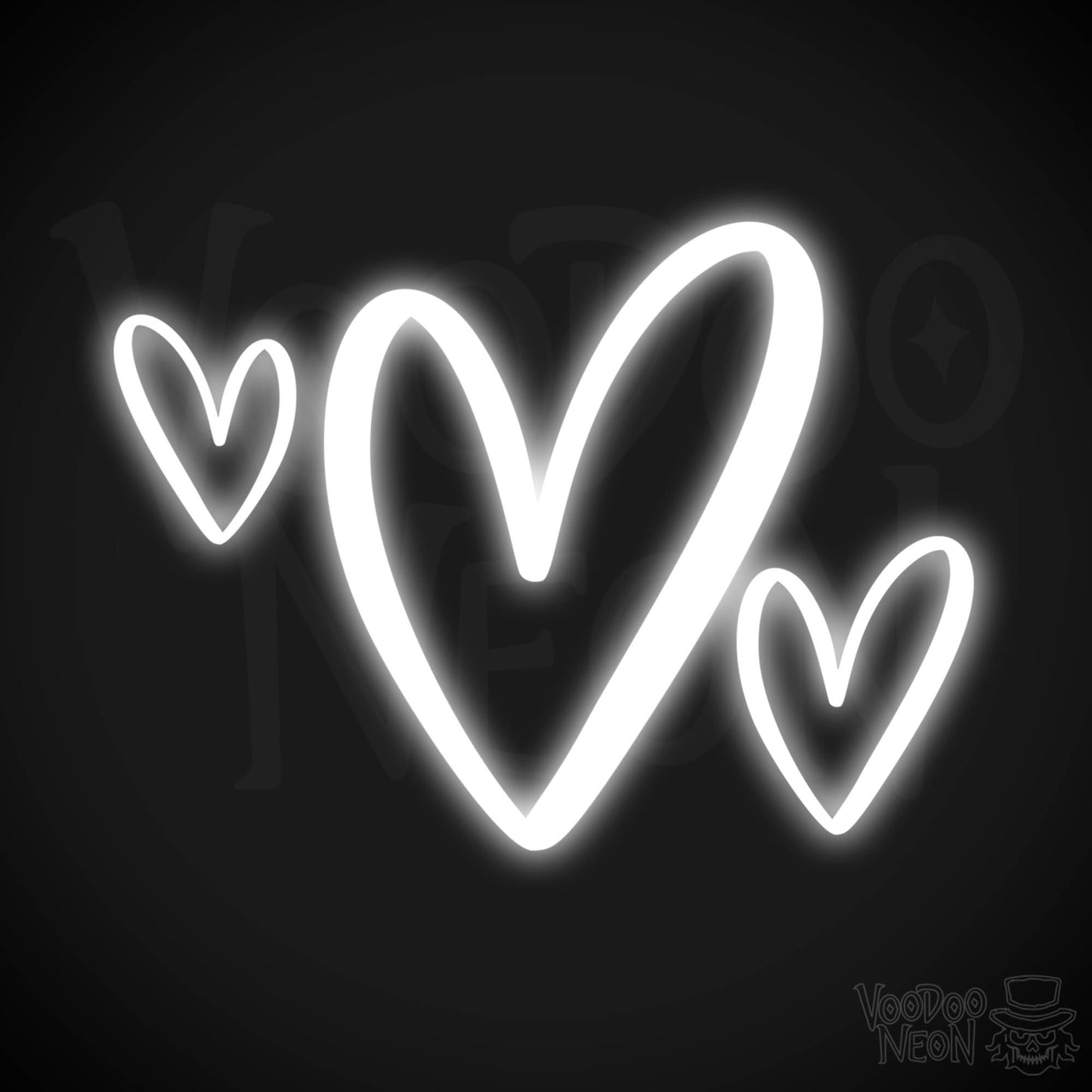 Neon Love Heart - Love Heart Neon Sign - LED Wall Art - Color White