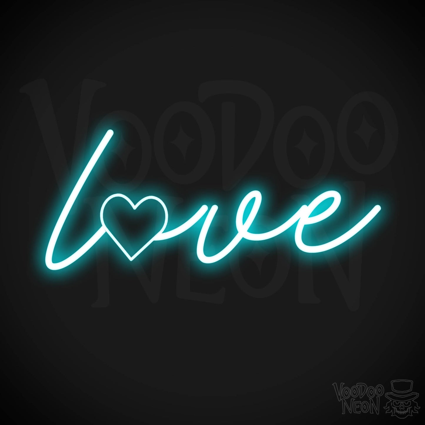 Neon Love Sign - Love Neon Sign - Love LED Neon Wall Art - Color Ice Blue