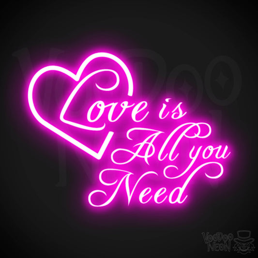 Love Is All You Need Neon Sign - Neon Love Is All You Need Sign - LED Light Up Wedding - Color Pink