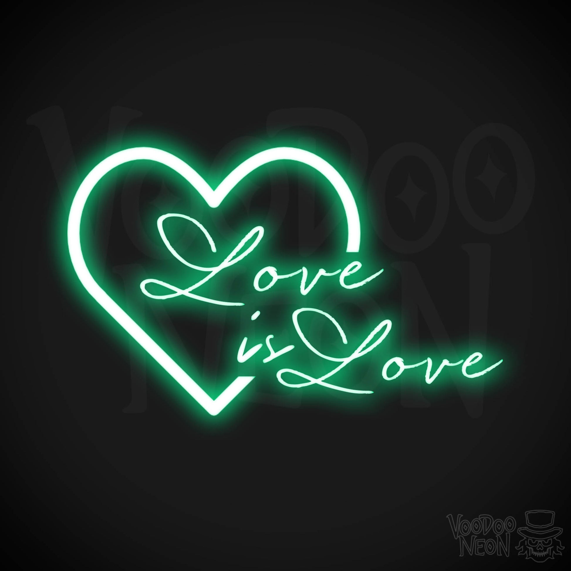 Love Is Love Neon Sign - Neon Love is Love Sign - LGBTQ Wall Art - Color Green