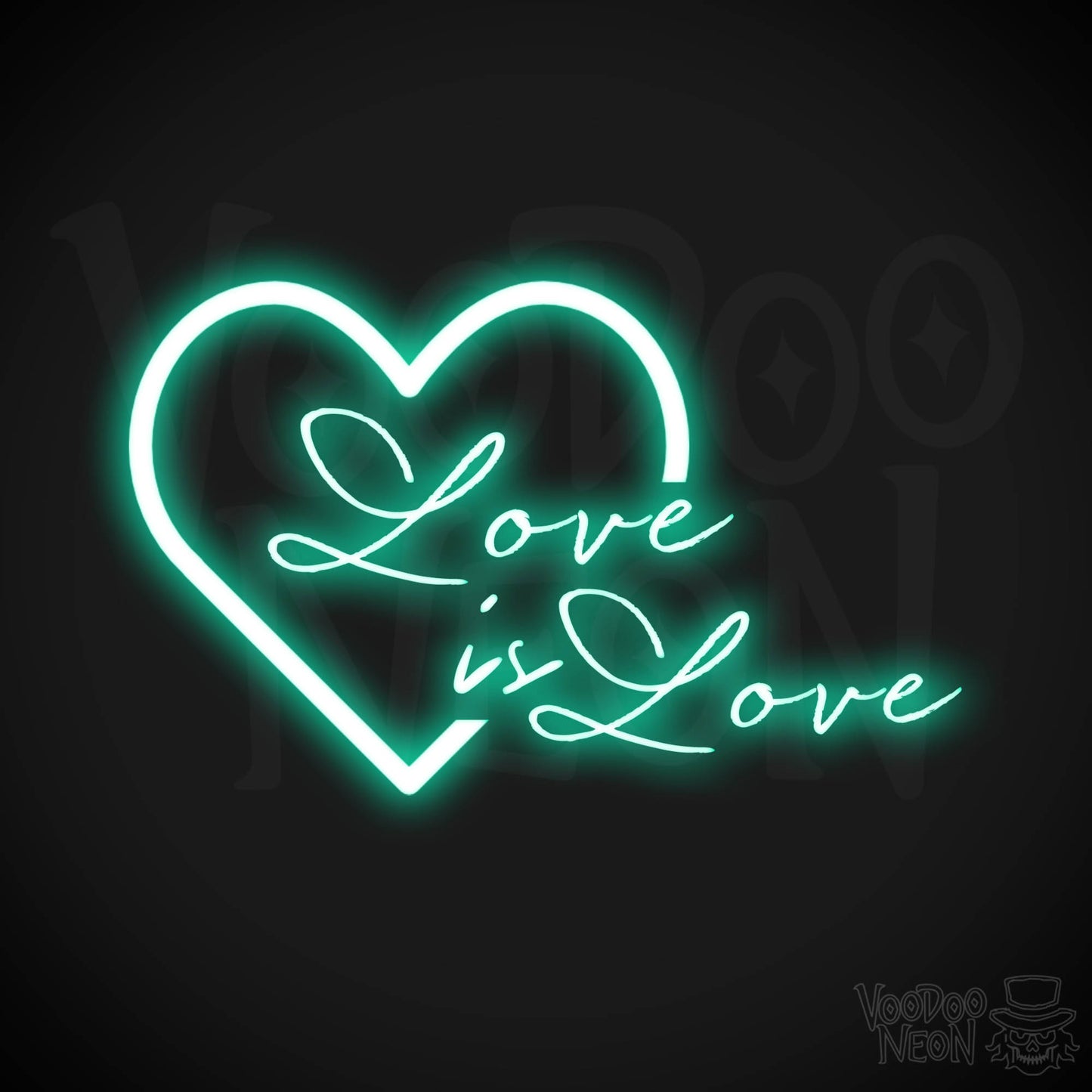 Love Is Love Neon Sign - Neon Love is Love Sign - LGBTQ Wall Art - Color Light Green