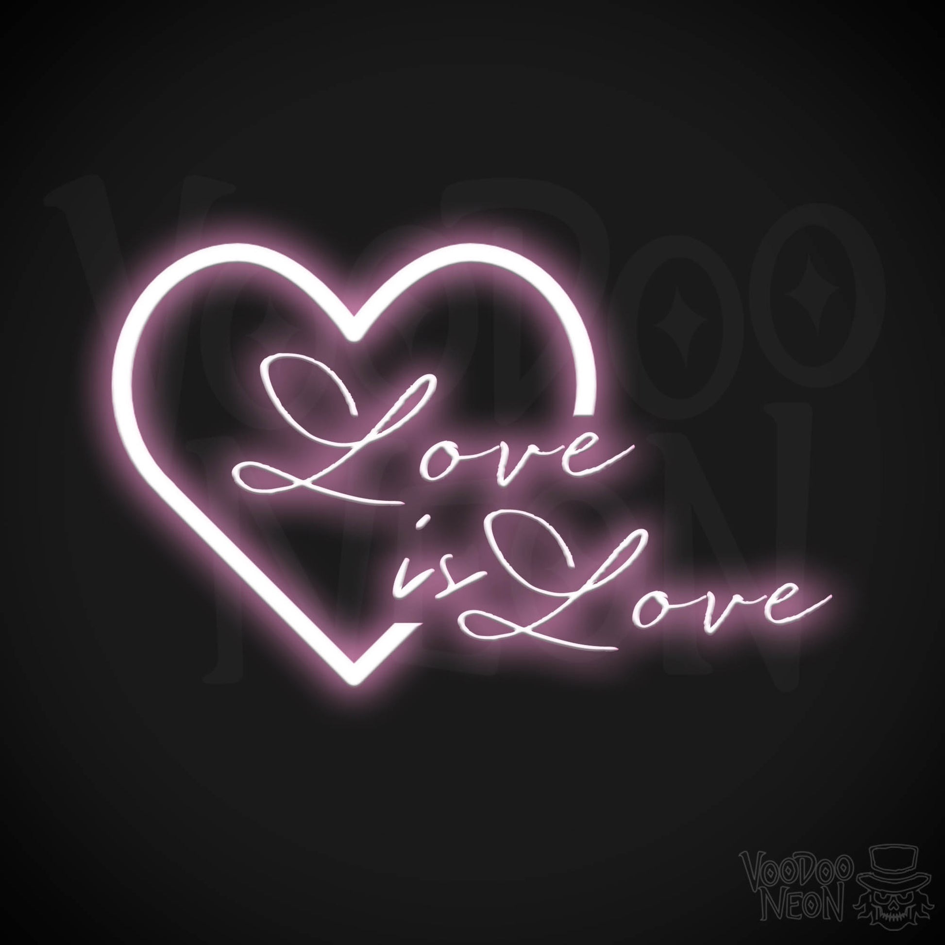 Love Is Love Neon Sign - Neon Love is Love Sign - LGBTQ Wall Art - Color Light Pink