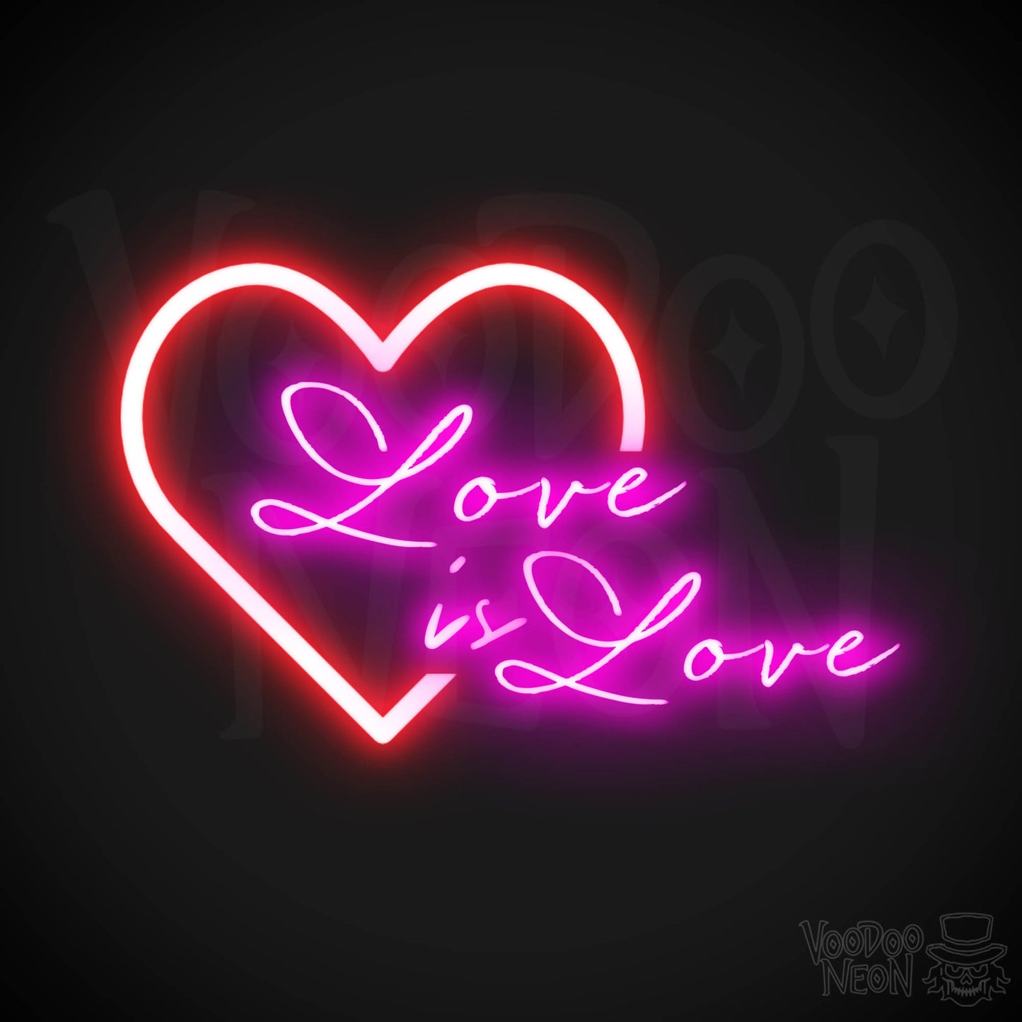 Love Is Love Neon Sign - Neon Love is Love Sign - LGBTQ Wall Art - Color Multi-Color
