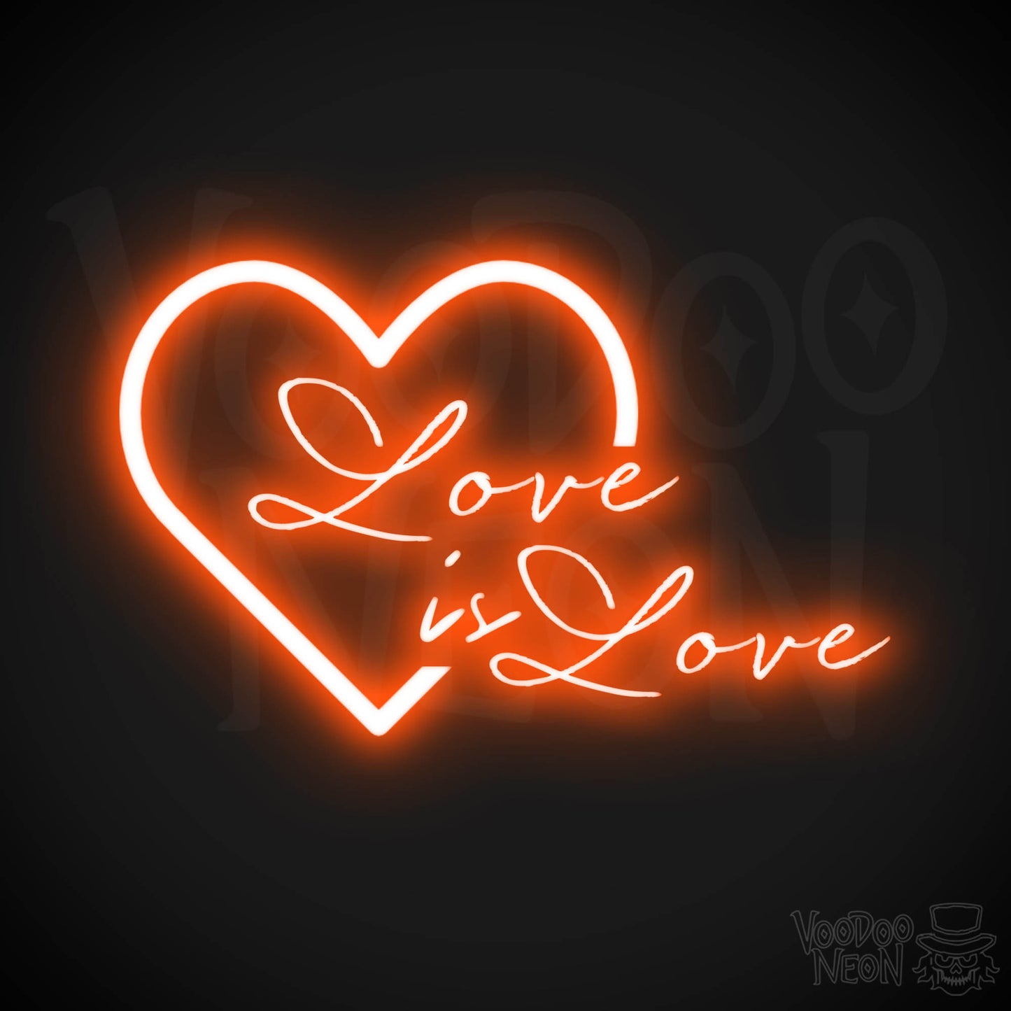 Love Is Love Neon Sign - Neon Love is Love Sign - LGBTQ Wall Art - Color Orange