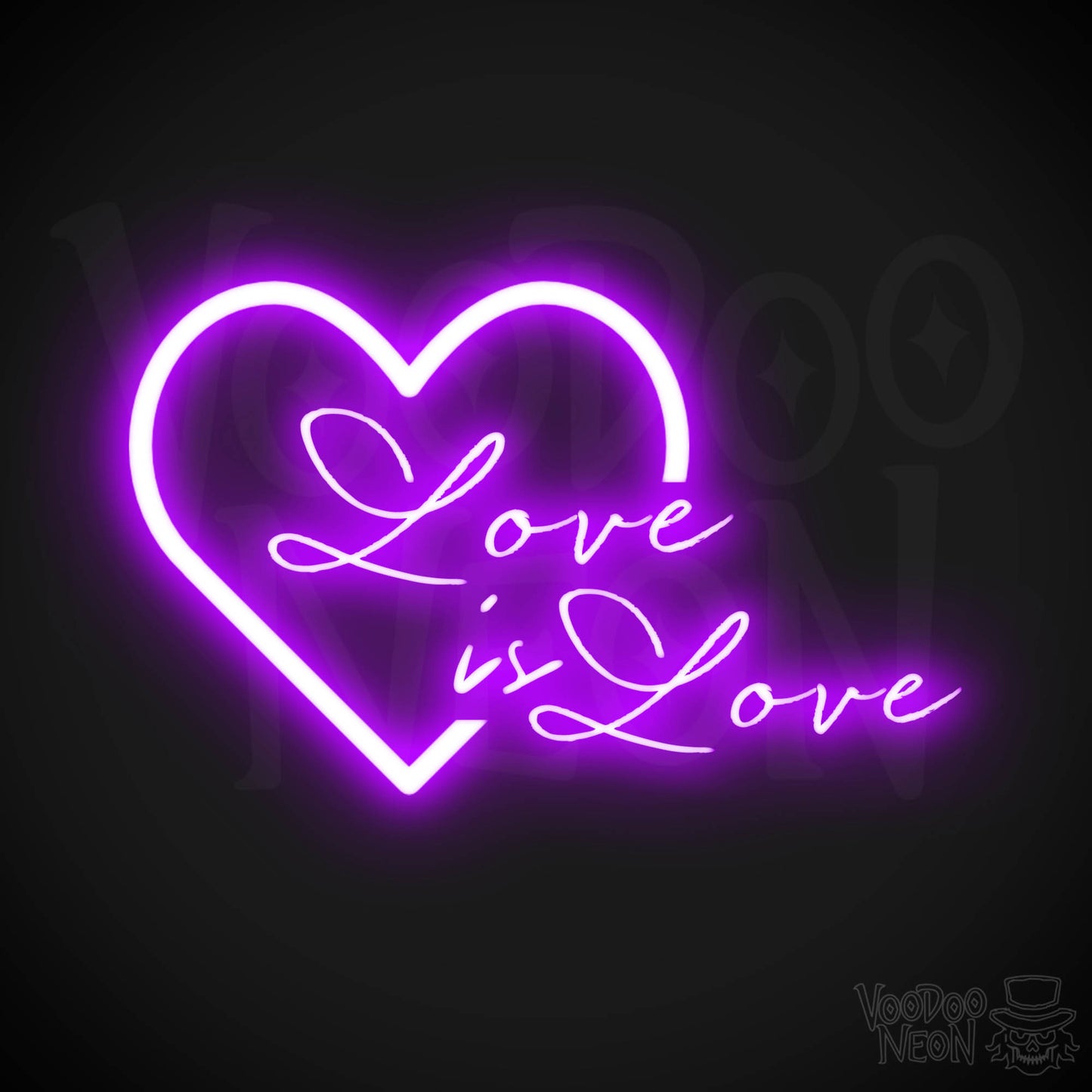 Love Is Love Neon Sign - Neon Love is Love Sign - LGBTQ Wall Art - Color Purple