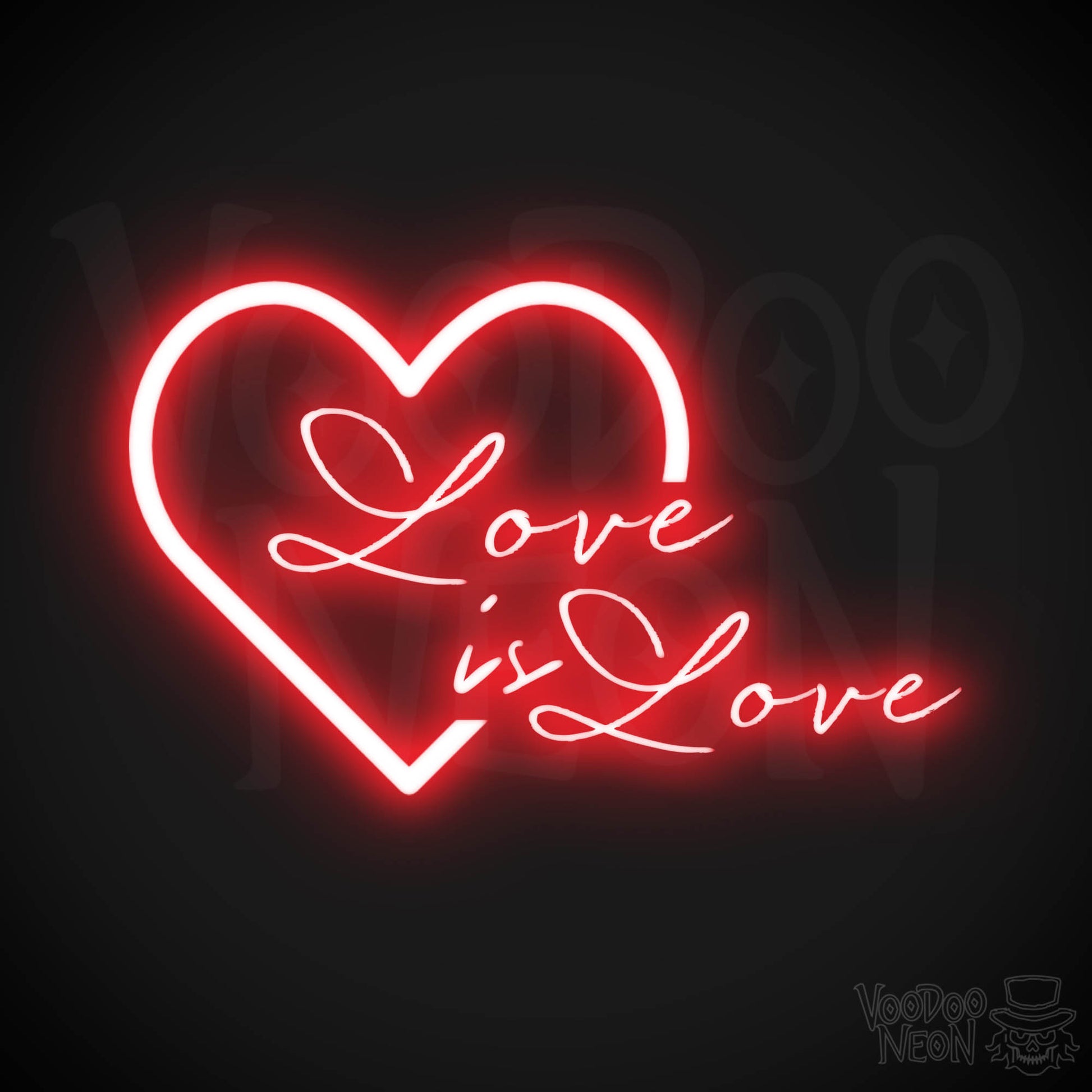 Love Is Love Neon Sign - Neon Love is Love Sign - LGBTQ Wall Art - Color Red