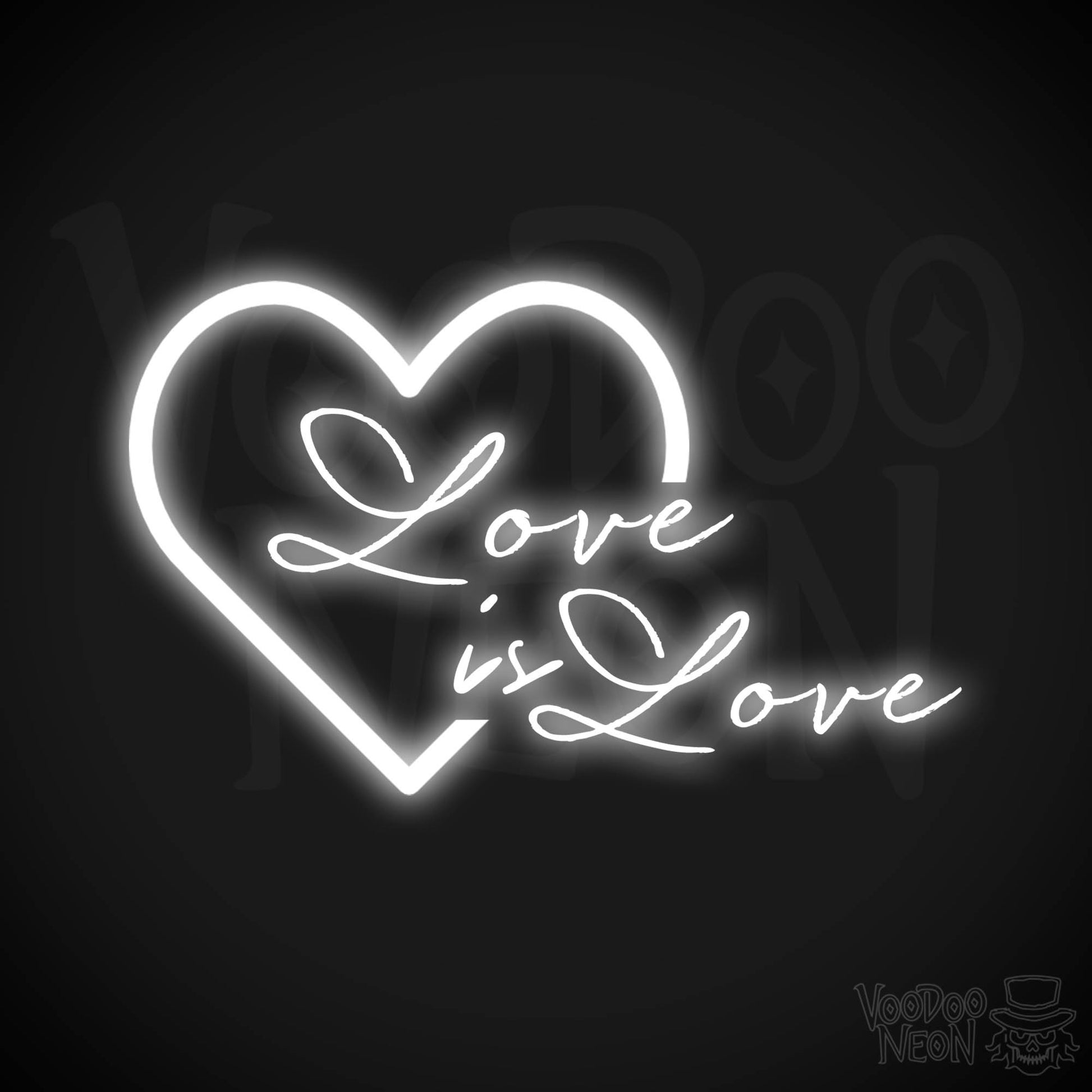 Love Is Love Neon Sign - Neon Love is Love Sign - LGBTQ Wall Art - Color White