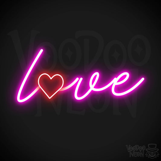 Neon Love Sign - Love Neon Sign - Love LED Neon Wall Art - Color Multi-Color