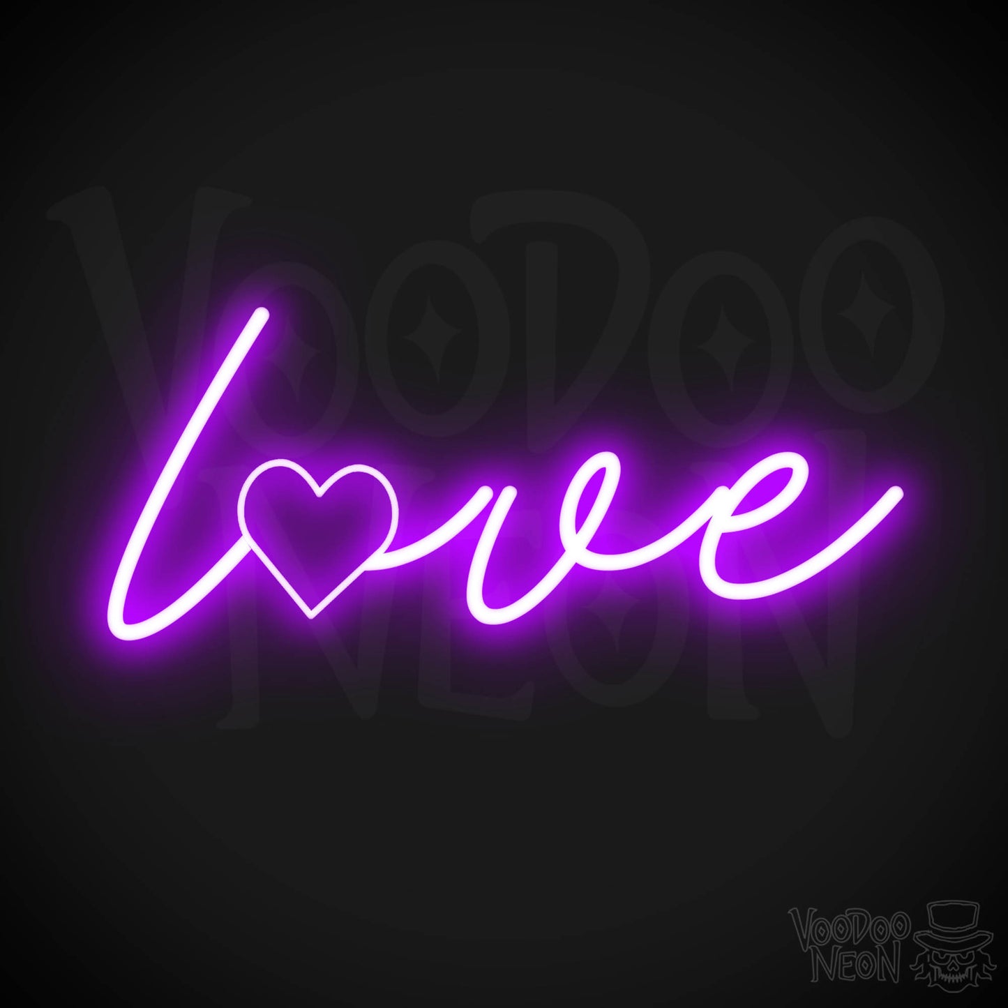 Neon Love Sign - Love Neon Sign - Love LED Neon Wall Art - Color Purple