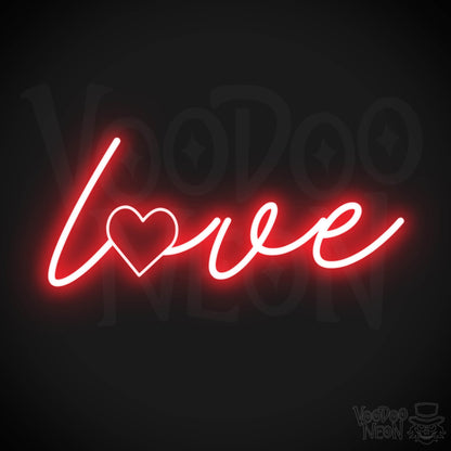 Neon Love Sign - Love Neon Sign - Love LED Neon Wall Art - Color Red