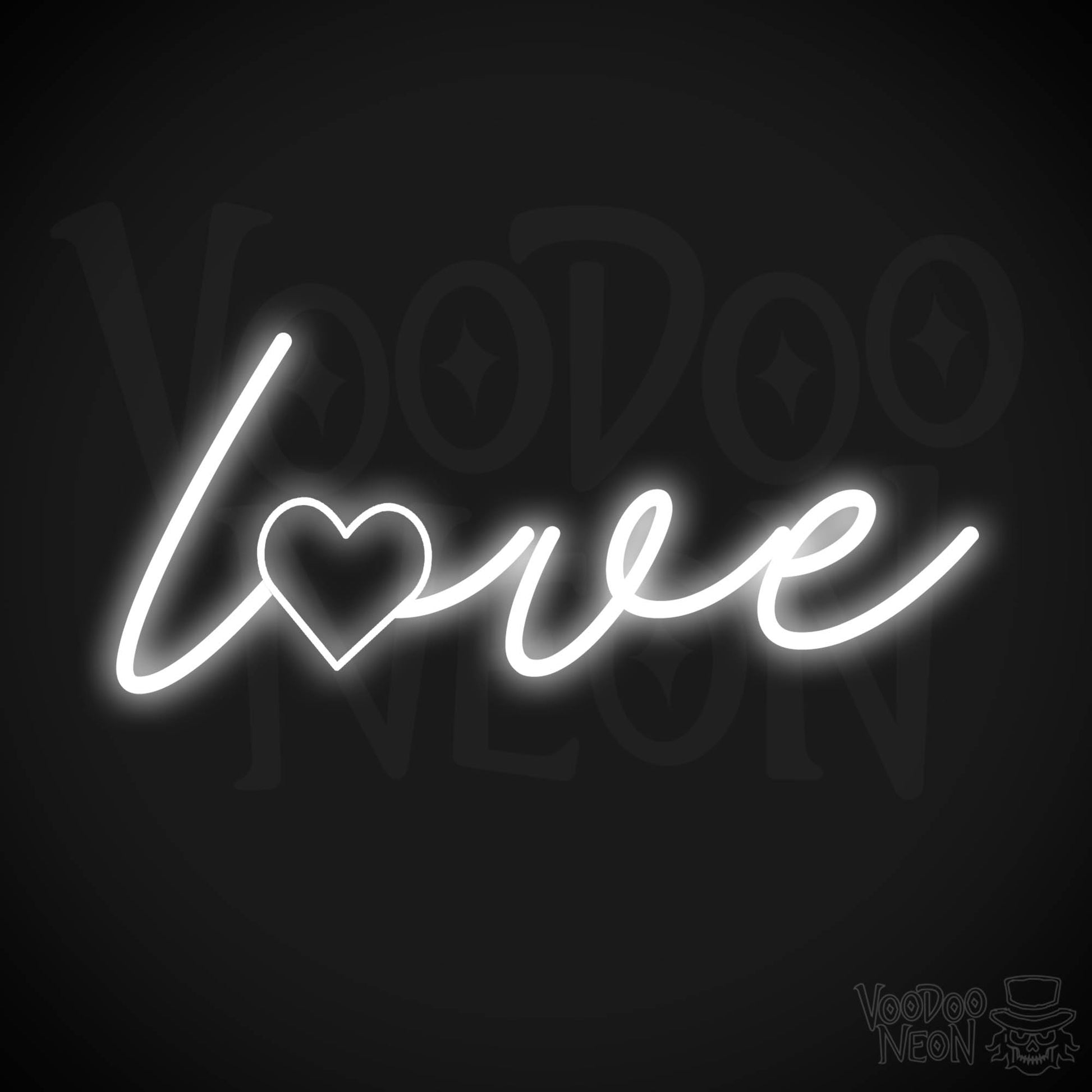 Neon Love Sign - Love Neon Sign - Love LED Neon Wall Art - Color White