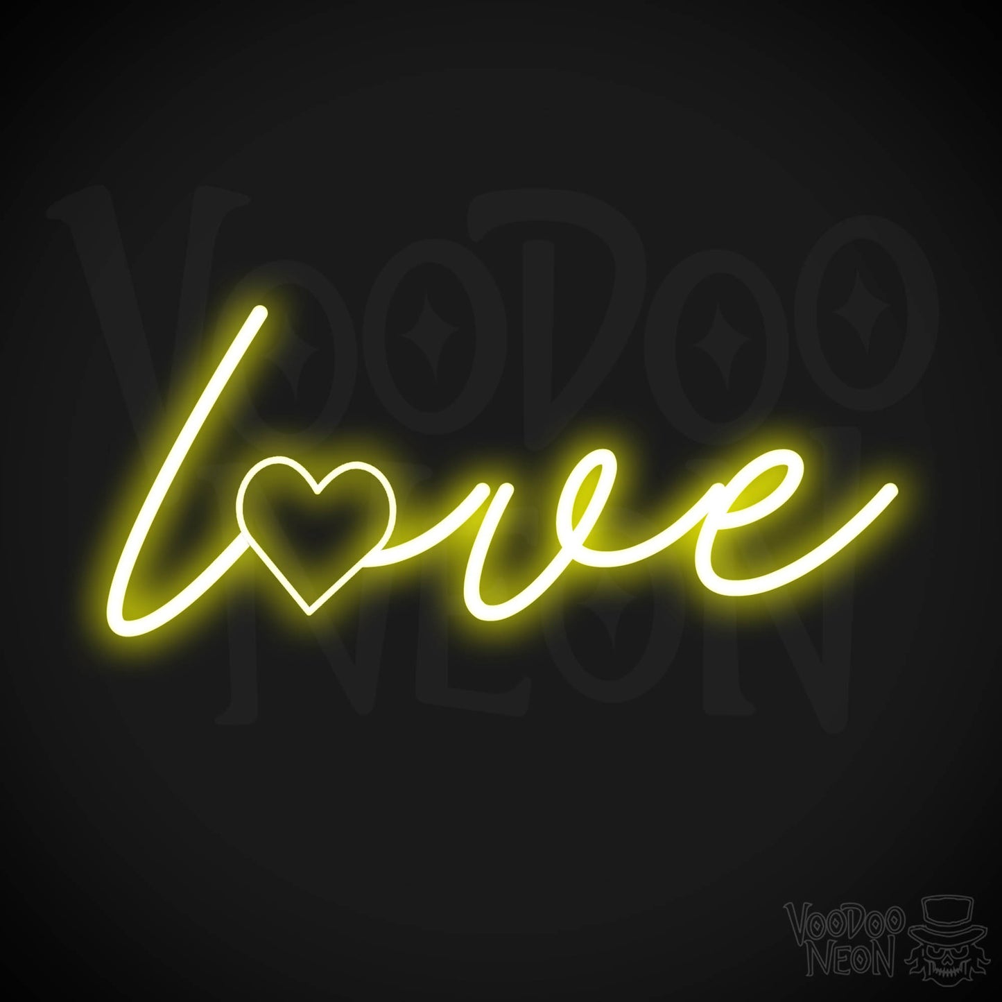 Neon Love Sign - Love Neon Sign - Love LED Neon Wall Art - Color Yellow