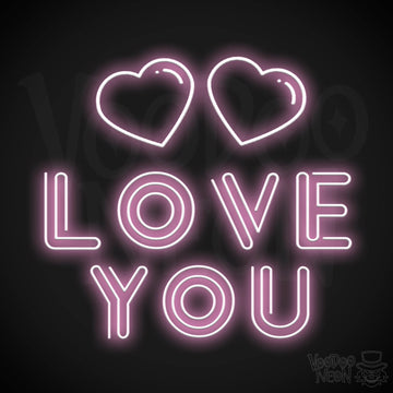 Neon Love You Sign - Love You LED Neon Wall Art - Color Light Pink