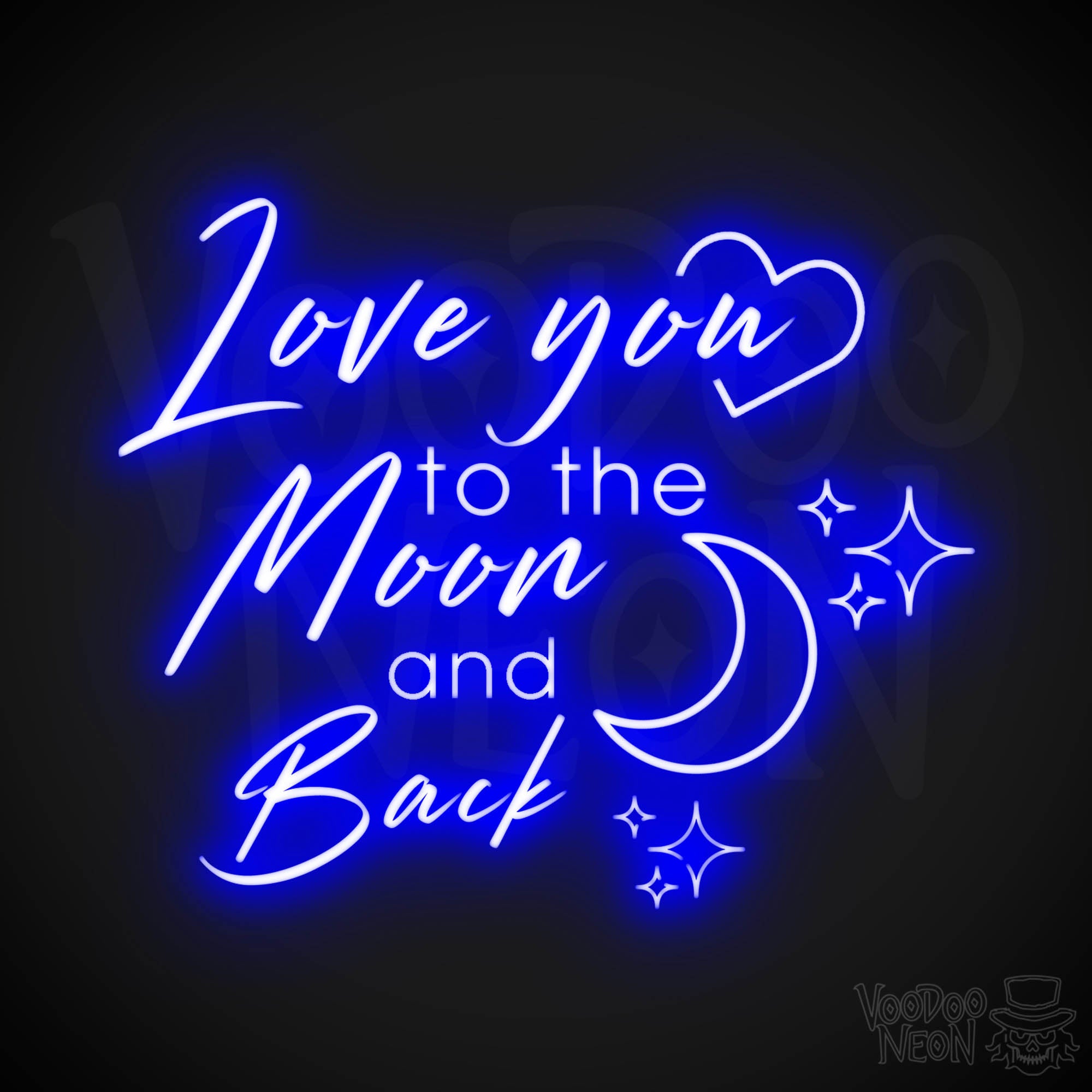 Adorable Love You to the Moon & Back LED Light Sign Wall good Decoration