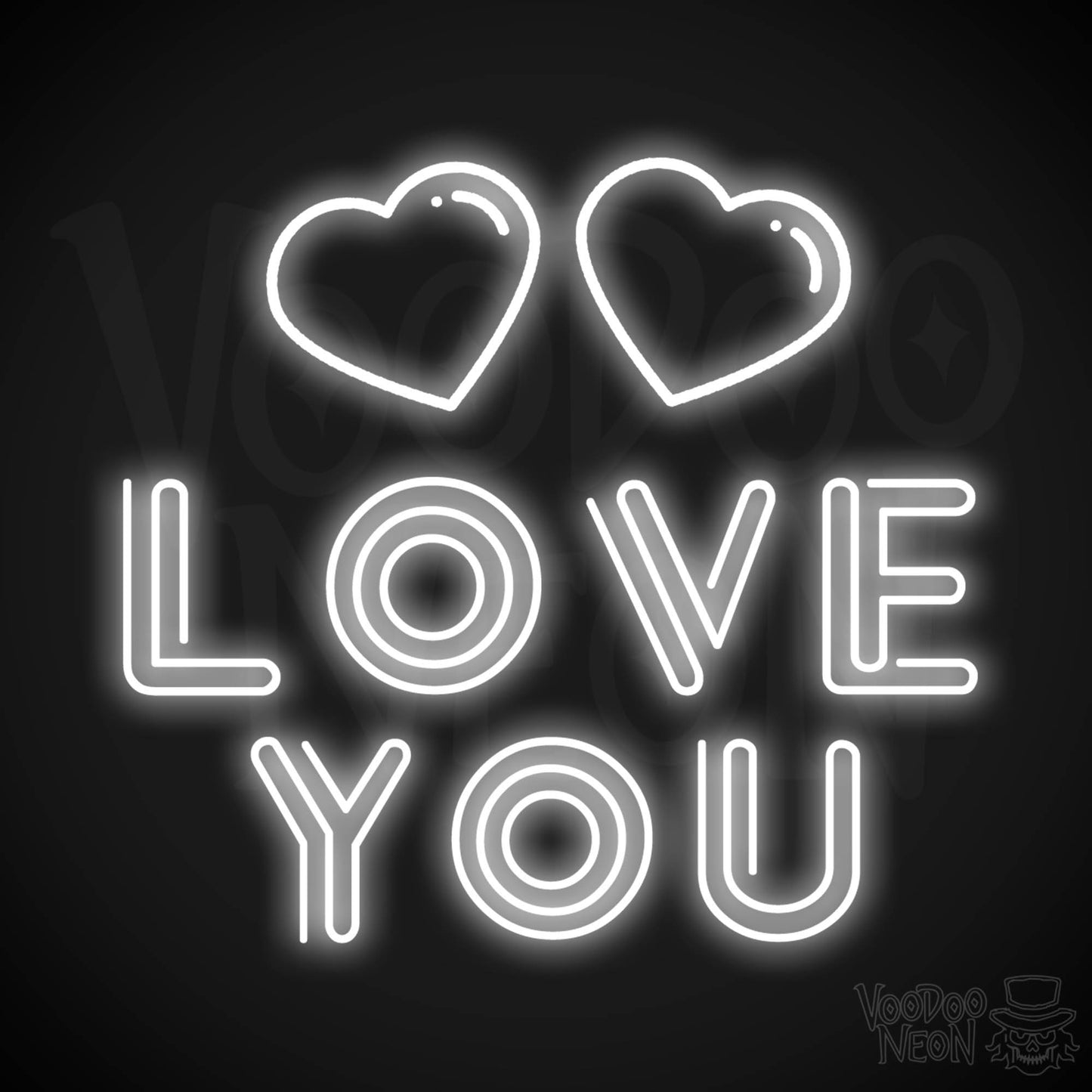 Neon Love You Sign - Love You LED Neon Wall Art - Color White