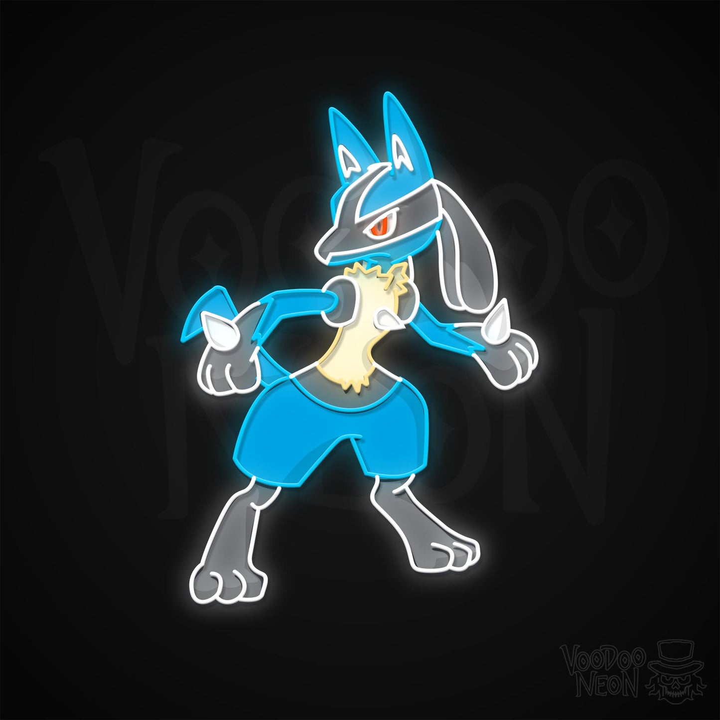 Lucario Neon Sign - Multi-Color - Blackwall