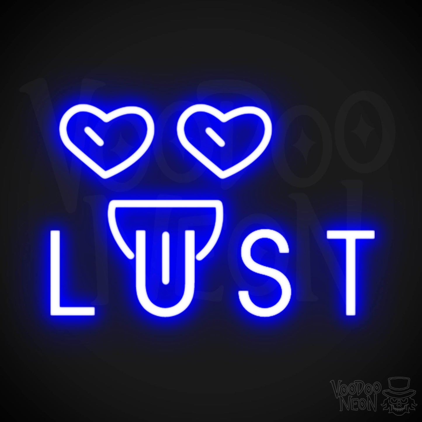 Lust Neon Sign - Neon Lust Sign - Color Dark Blue
