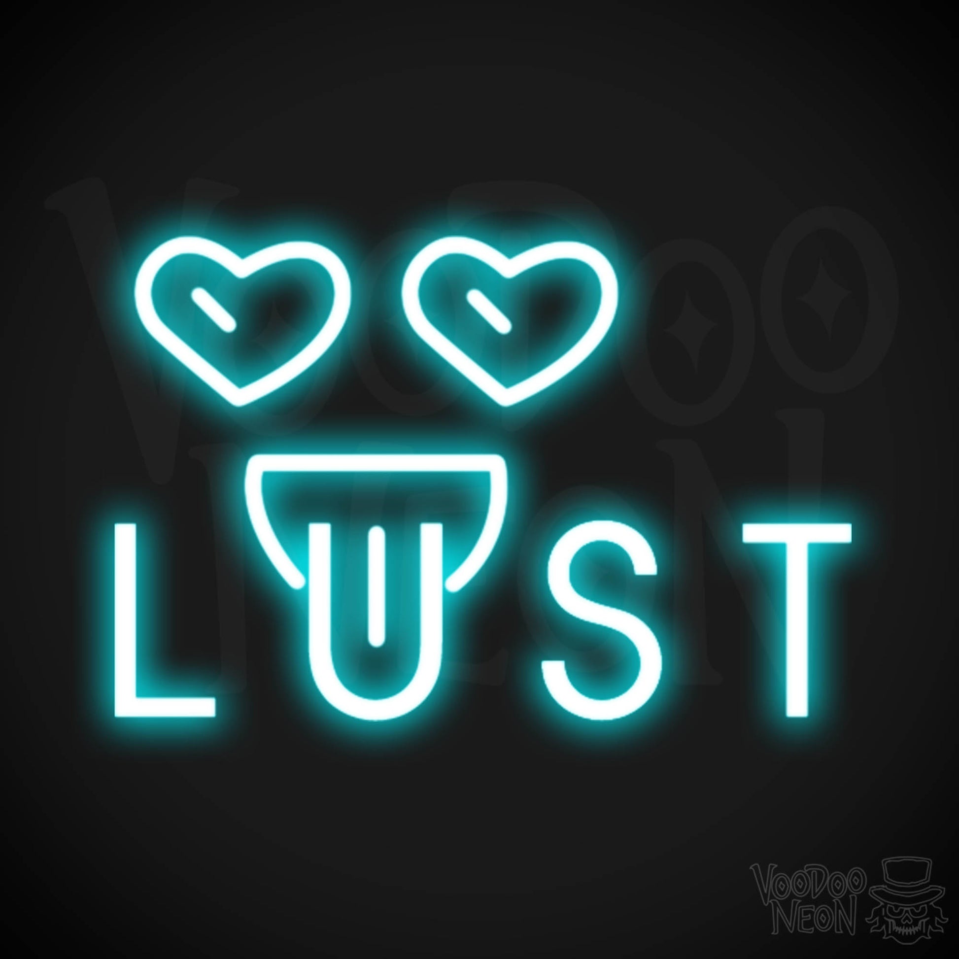 Lust Neon Sign - Neon Lust Sign - Color Ice Blue