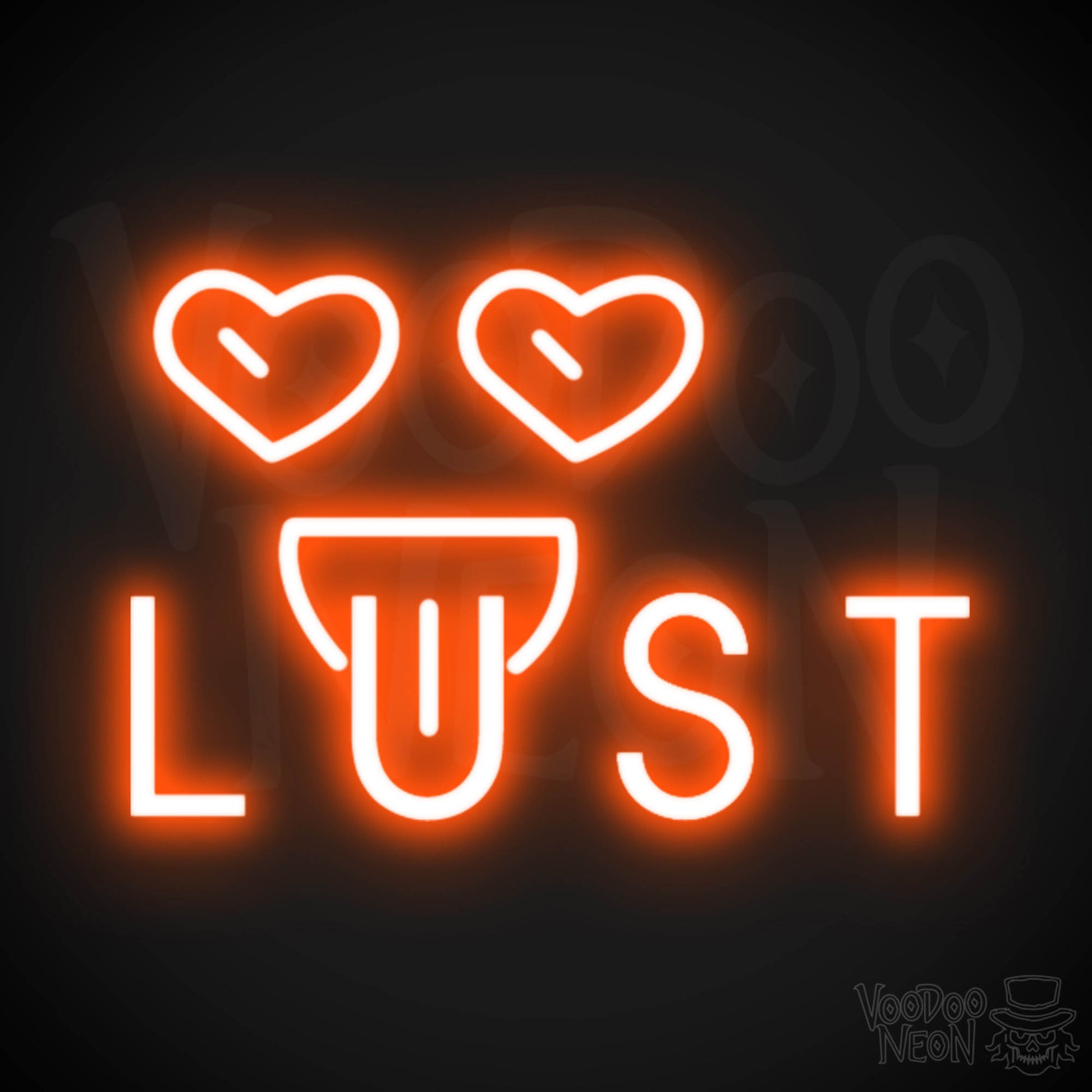 Lust Neon Sign - Neon Lust Sign - Color Orange