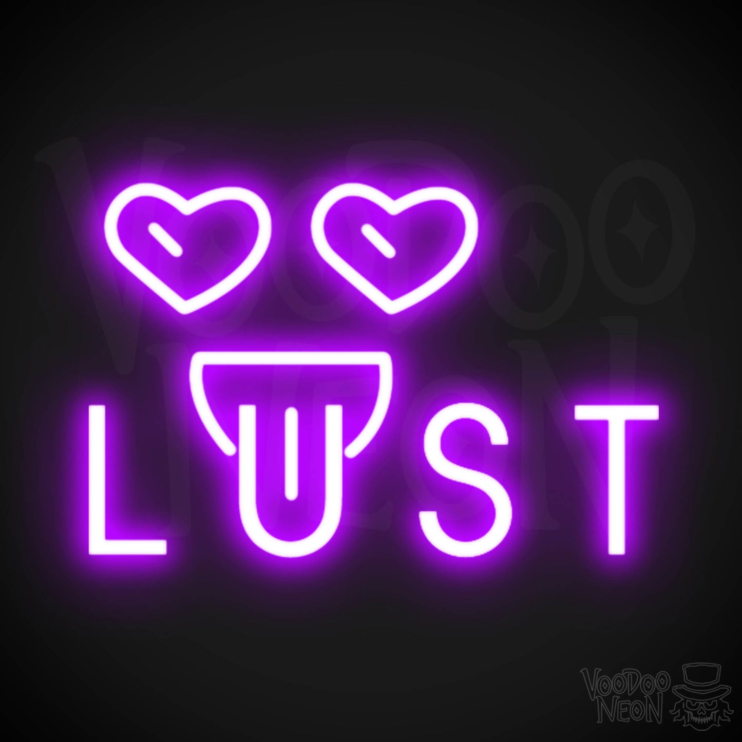 Lust Neon Sign - Neon Lust Sign - Color Purple