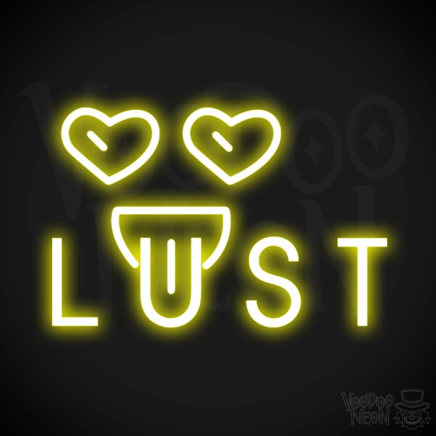 Lust Neon Sign - Neon Lust Sign - Color Yellow
