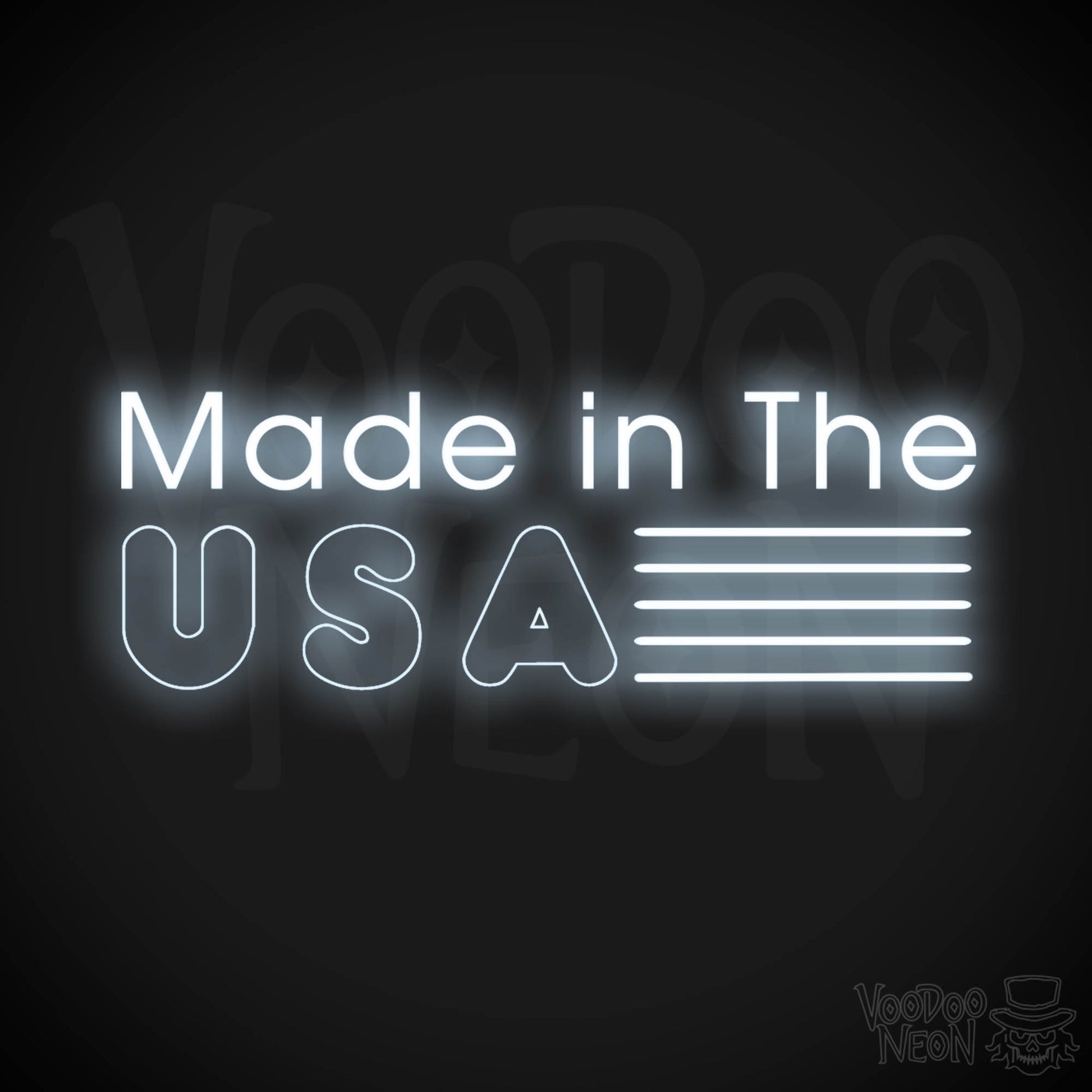 Made In The USA Neon Sign - LED Neon Wall Art - Color Cool White