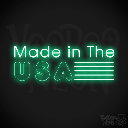 Made In The USA Neon Sign - LED Neon Wall Art - Color Green