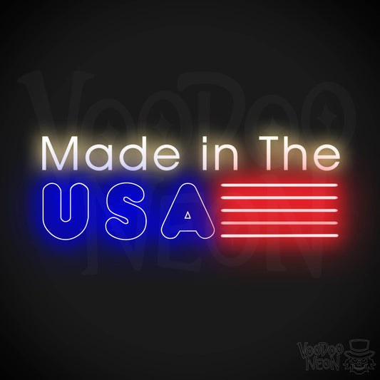 Made In The USA Neon Sign - LED Neon Wall Art - Color Multi-Color