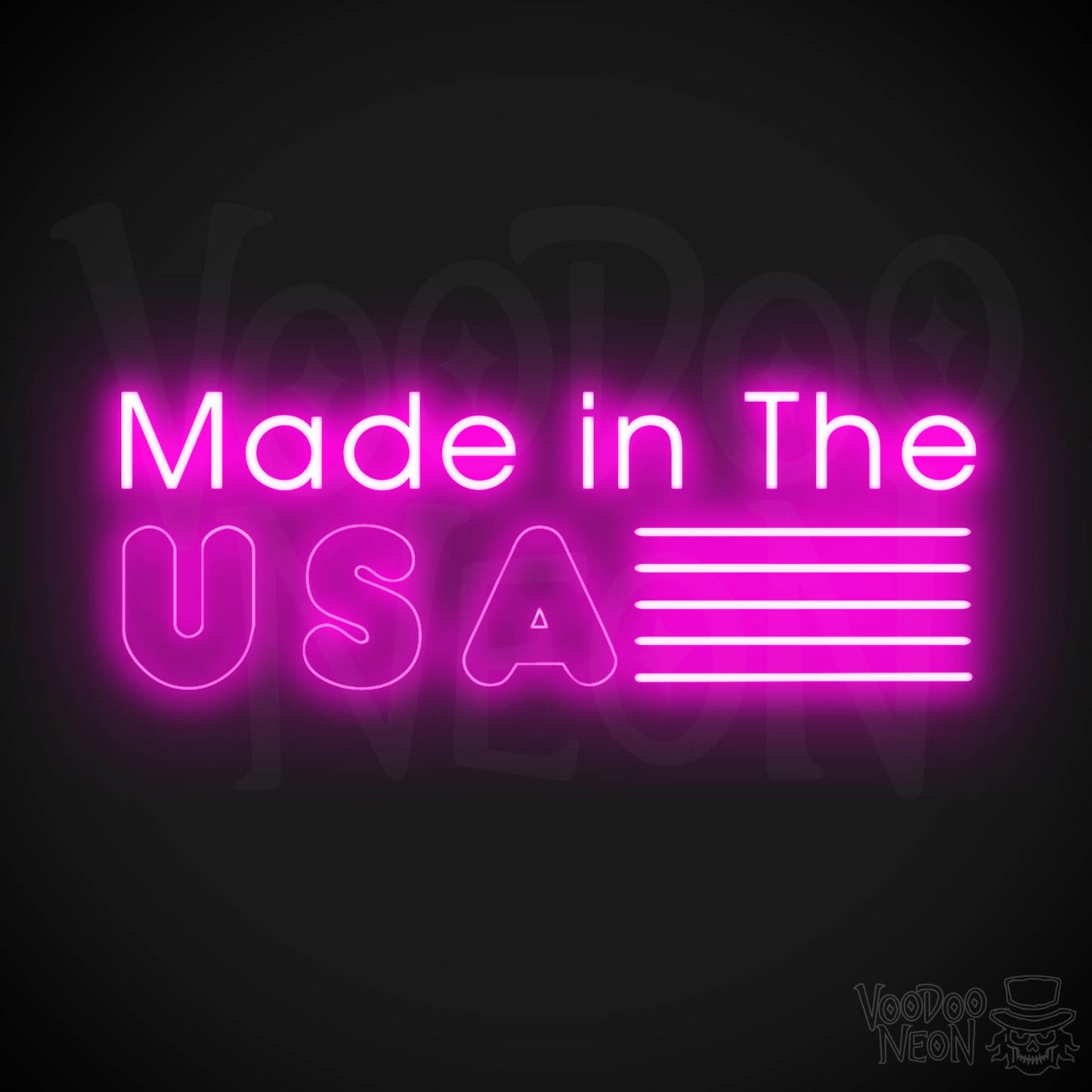 Made In The USA Neon Sign - LED Neon Wall Art - Color Pink