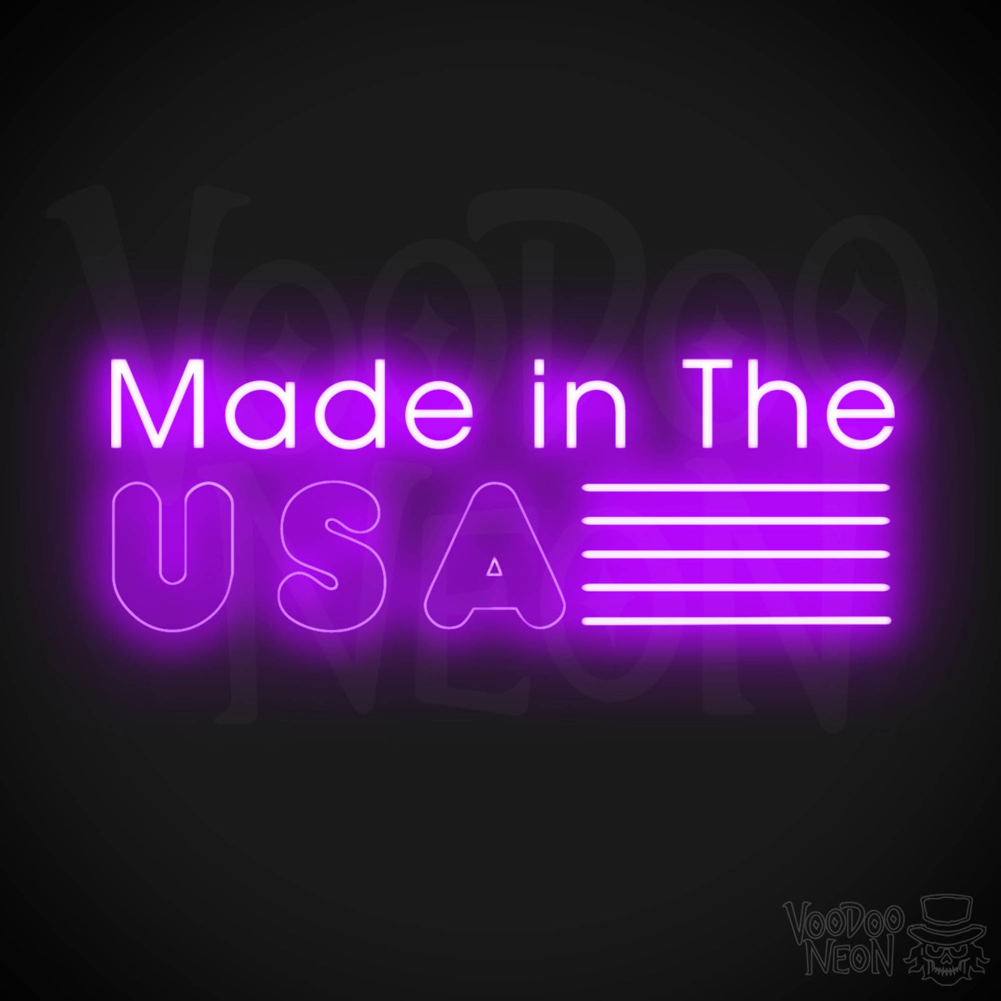 Made In The USA Neon Sign - LED Neon Wall Art - Color Purple