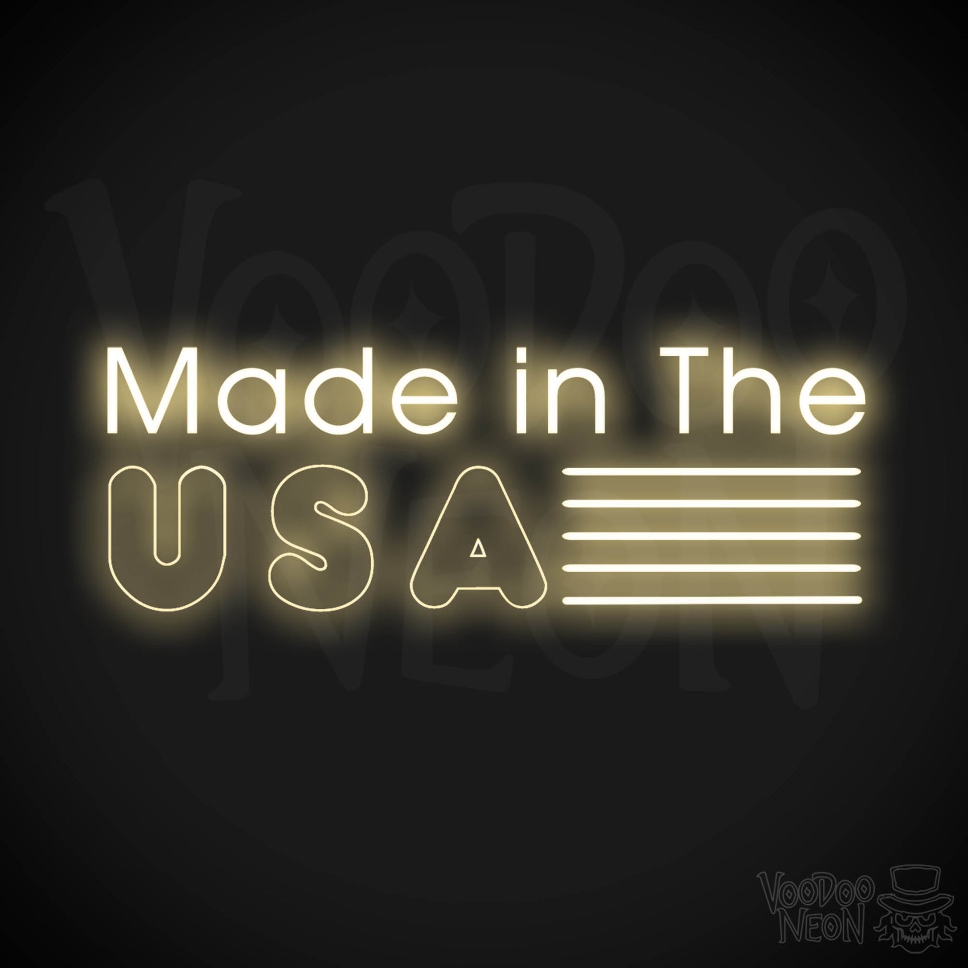 Made In The USA Neon Sign - LED Neon Wall Art - Color Warm White