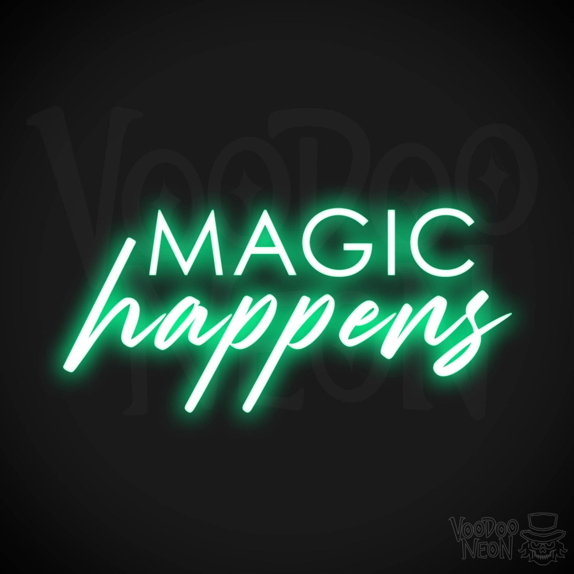 Magic Happens Neon Sign - Neon Magic Happens Sign - Neon Wall Art - Color Green