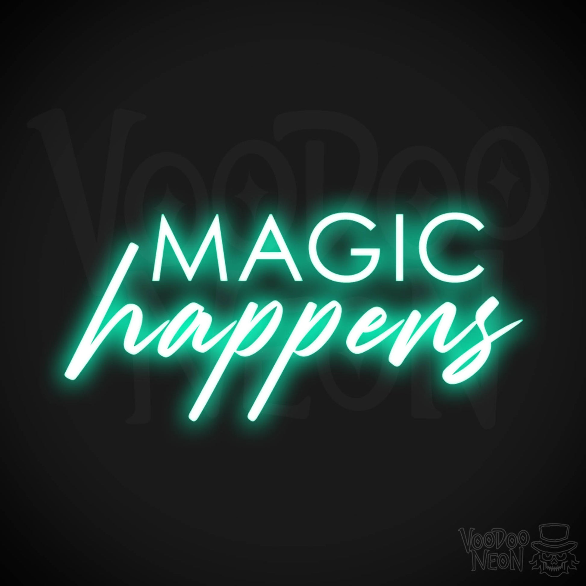 Magic Happens Neon Sign - Neon Magic Happens Sign - Neon Wall Art - Color Light Green