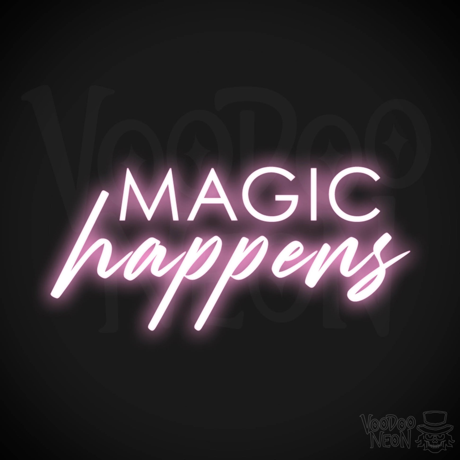 Magic Happens Neon Sign - Neon Magic Happens Sign - Neon Wall Art - Color Light Pink