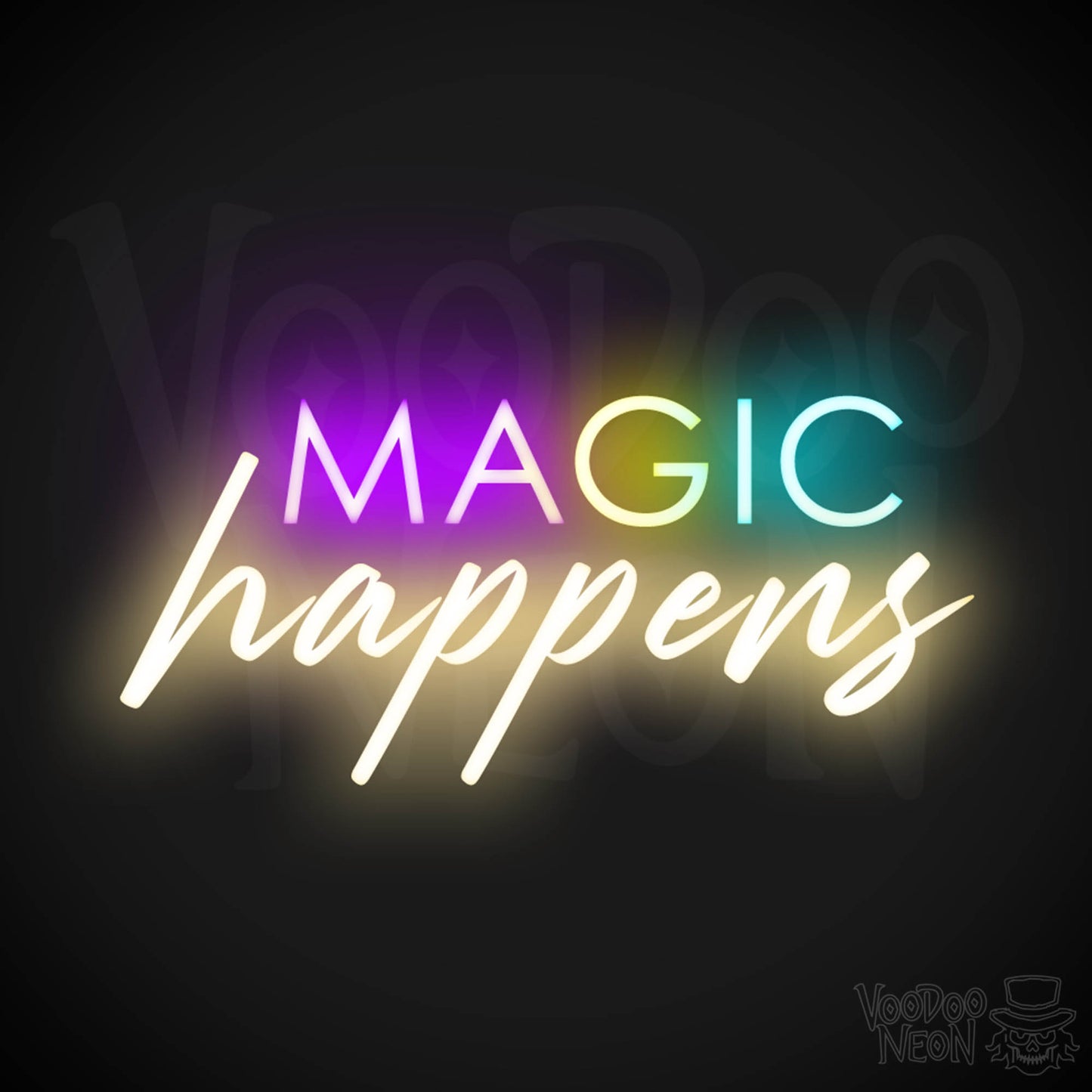 Magic Happens Neon Sign - Neon Magic Happens Sign - Neon Wall Art - Color Multi-Color