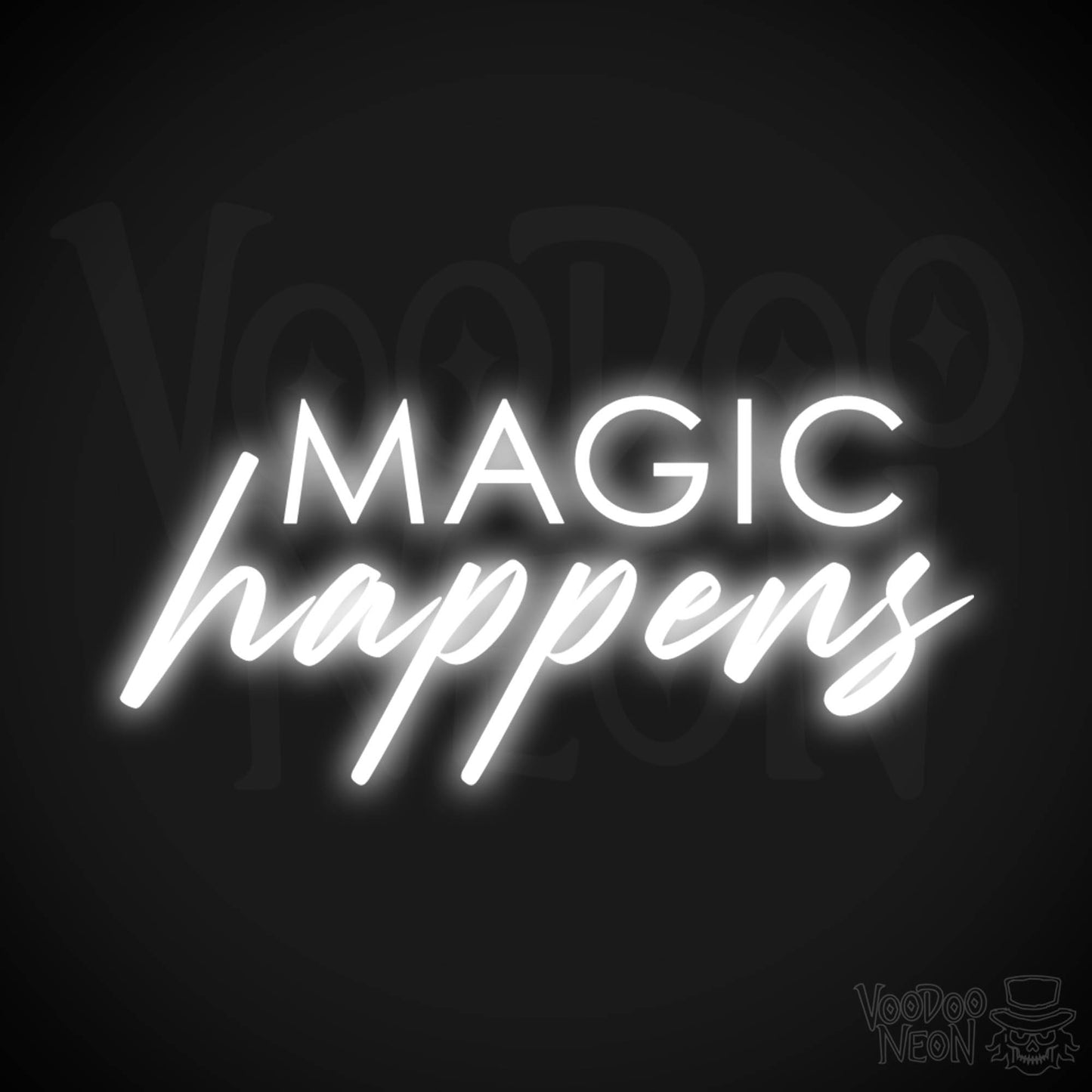 Magic Happens Neon Sign - Neon Magic Happens Sign - Neon Wall Art - Color White