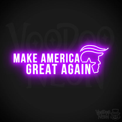 Make America Great Again Neon Sign - Make America Great Again Sign - Color Purple