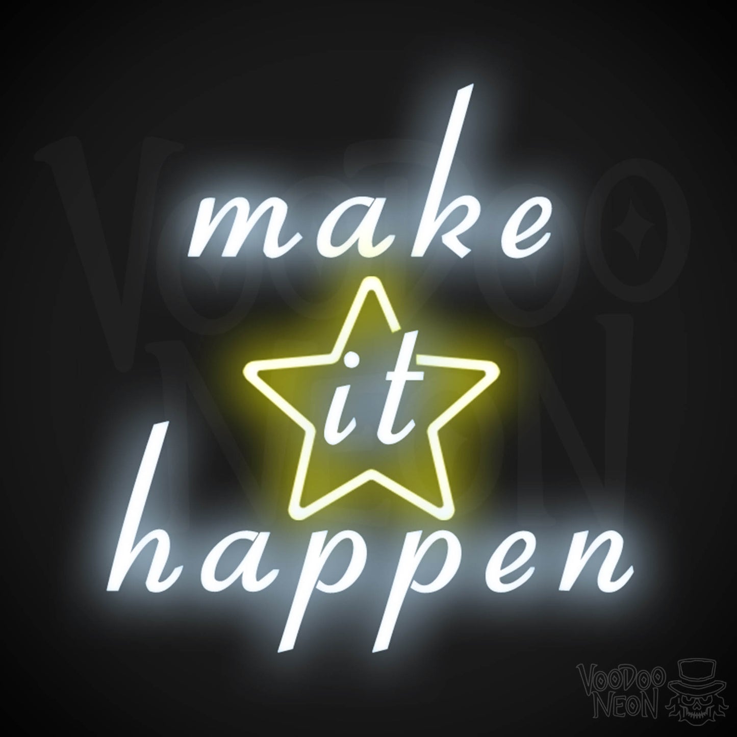 Make It Happen Neon Sign - Neon Make It Happen Sign - LED Lights - Color Multi-Color