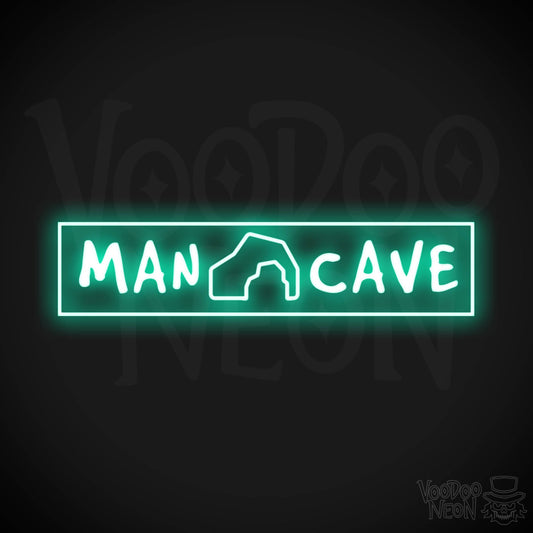 Man Cave Neon Sign - Neon Man-Cave Sign - Neon Sign for Man Cave - Color Light Green