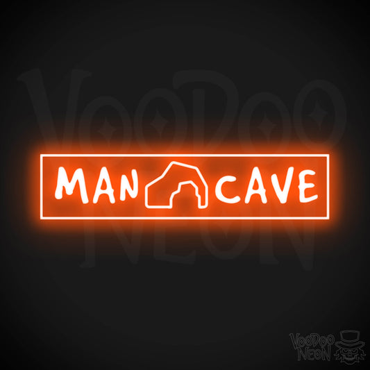 Man Cave Neon Sign - Neon Man-Cave Sign - Neon Sign for Man Cave - Color Orange
